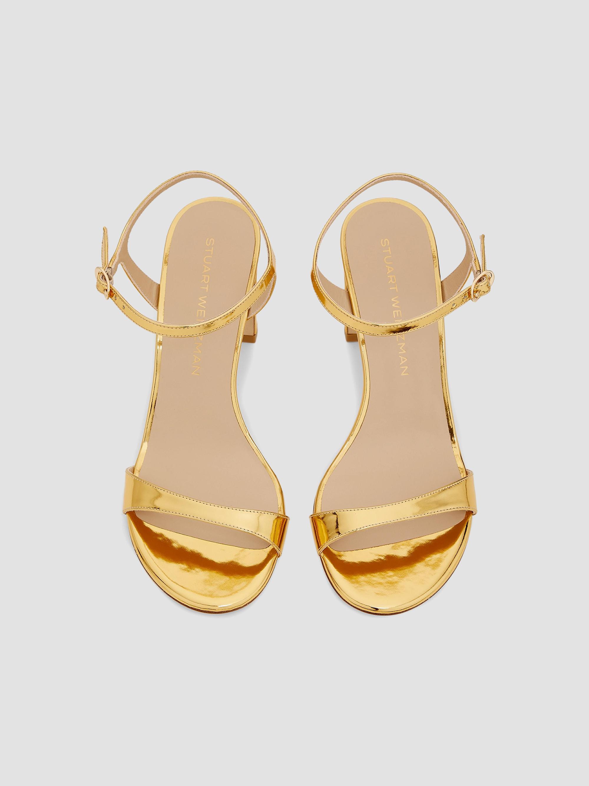 Stuart Weitzman Babette 85MM Metallic Leather Sandals | Saks  display picture 1