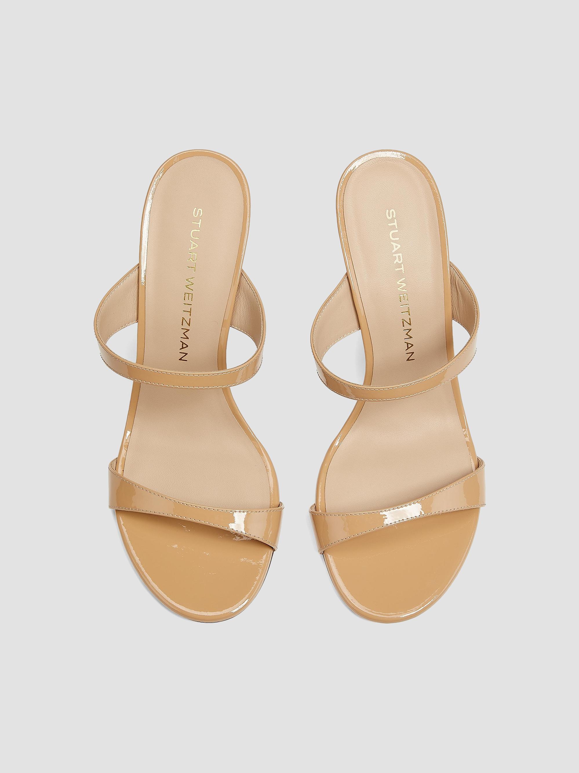 Sandales Stuart Weitzman 100fringesquarenudist - Taille 9 - Blanc Cassé/Argenté - Neuf Avec Défauts