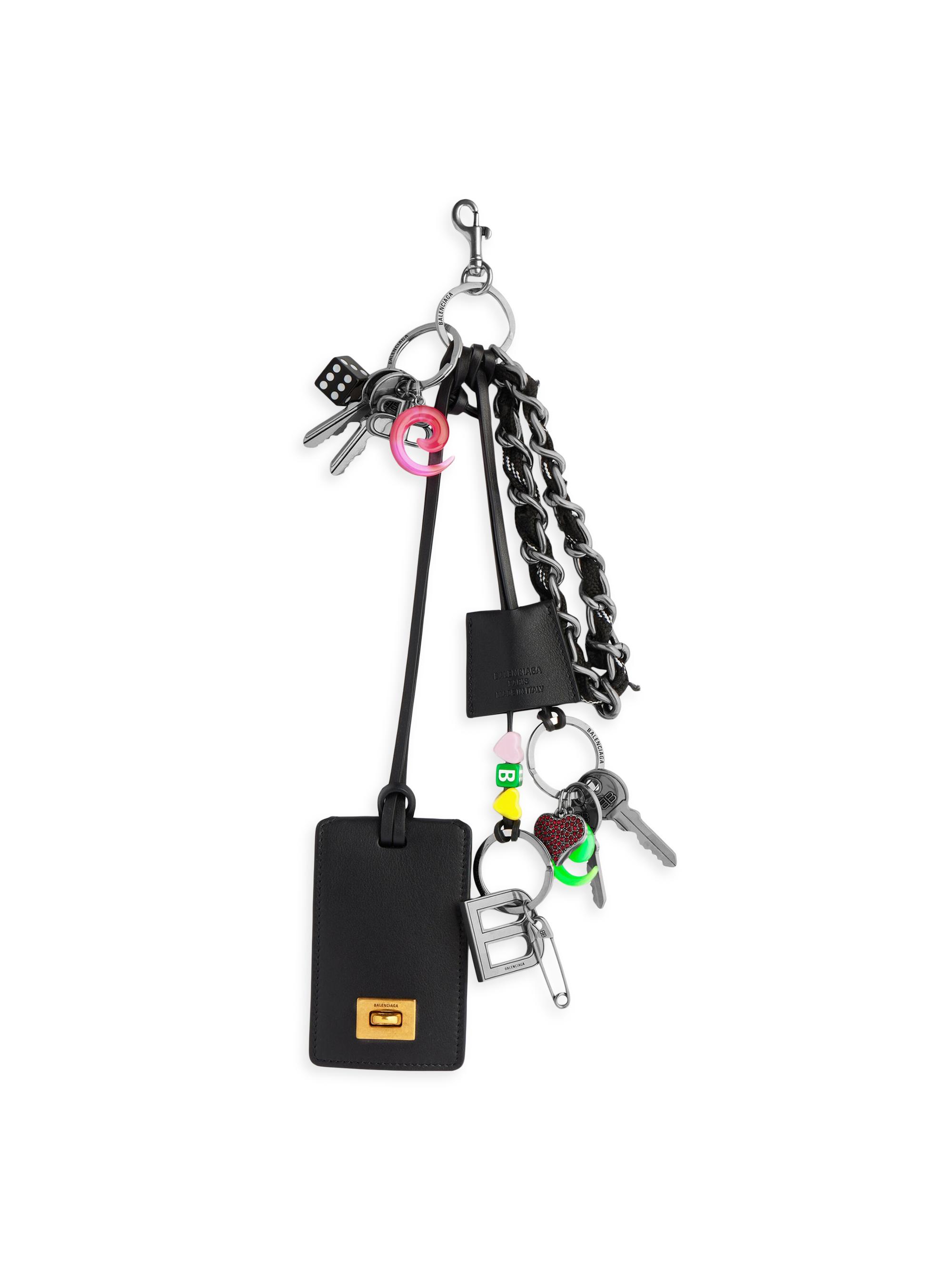 Balenciaga Women's Keychain Rodeo Tag Full Charm - Black