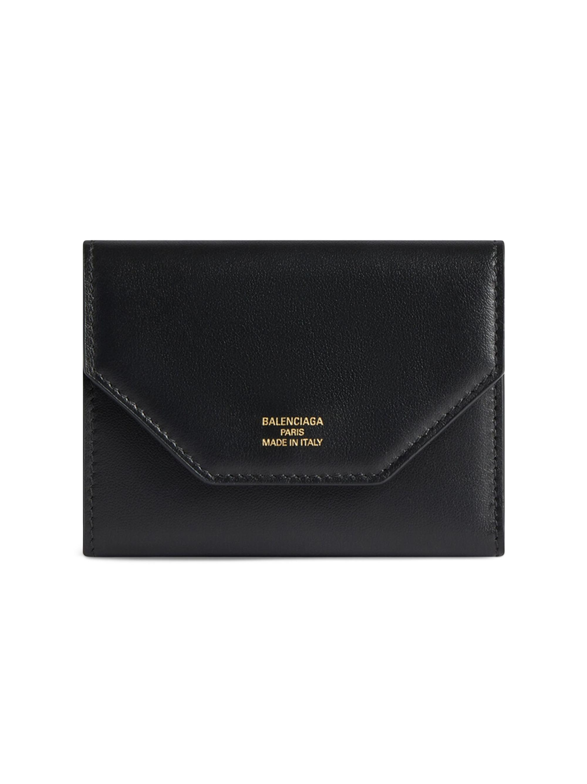Balenciaga Women's Envelope Compact Wallet with Card Holder - Black