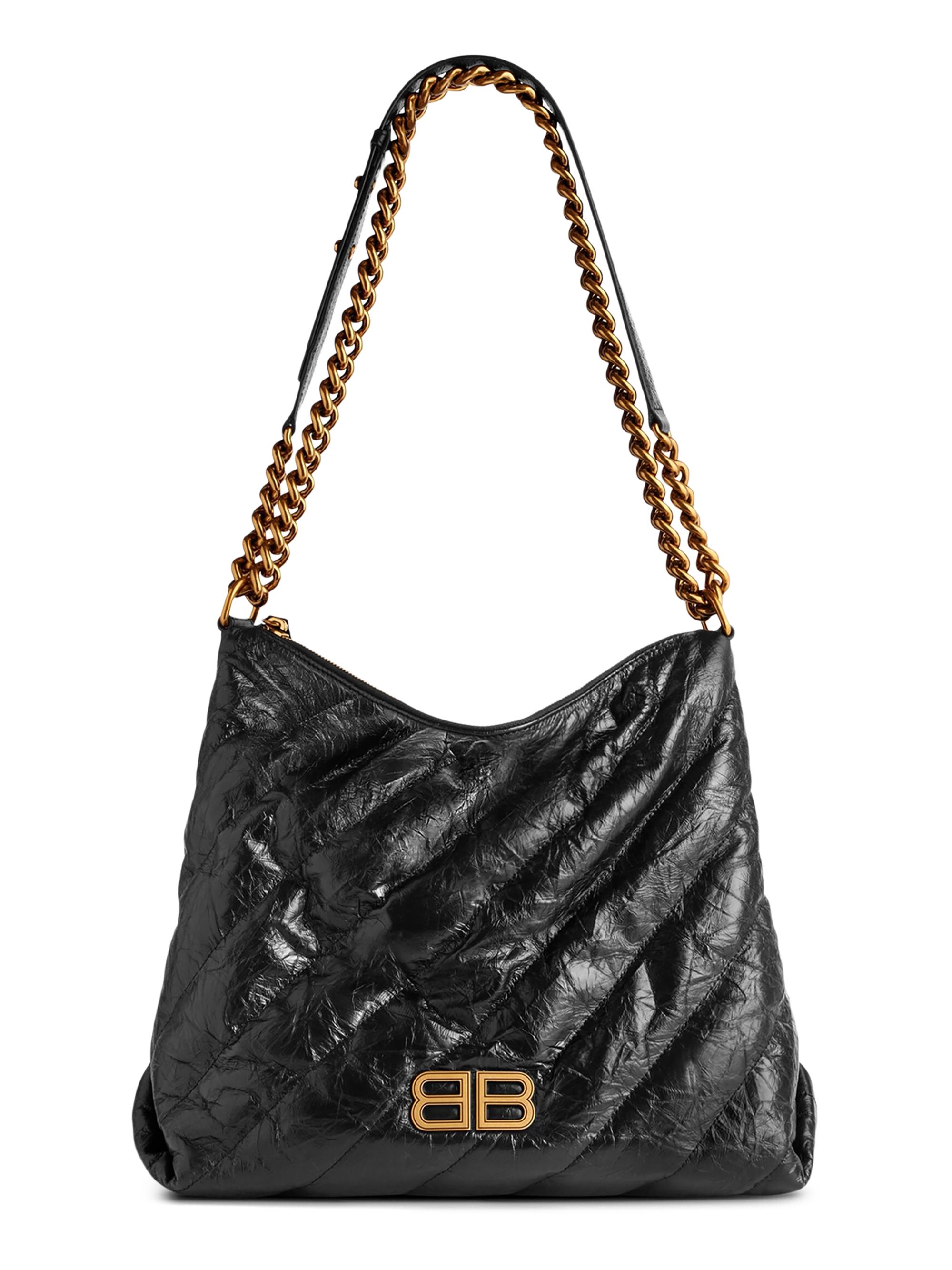Balenciaga Women's Crush  Quilted Hobo Bag - Black