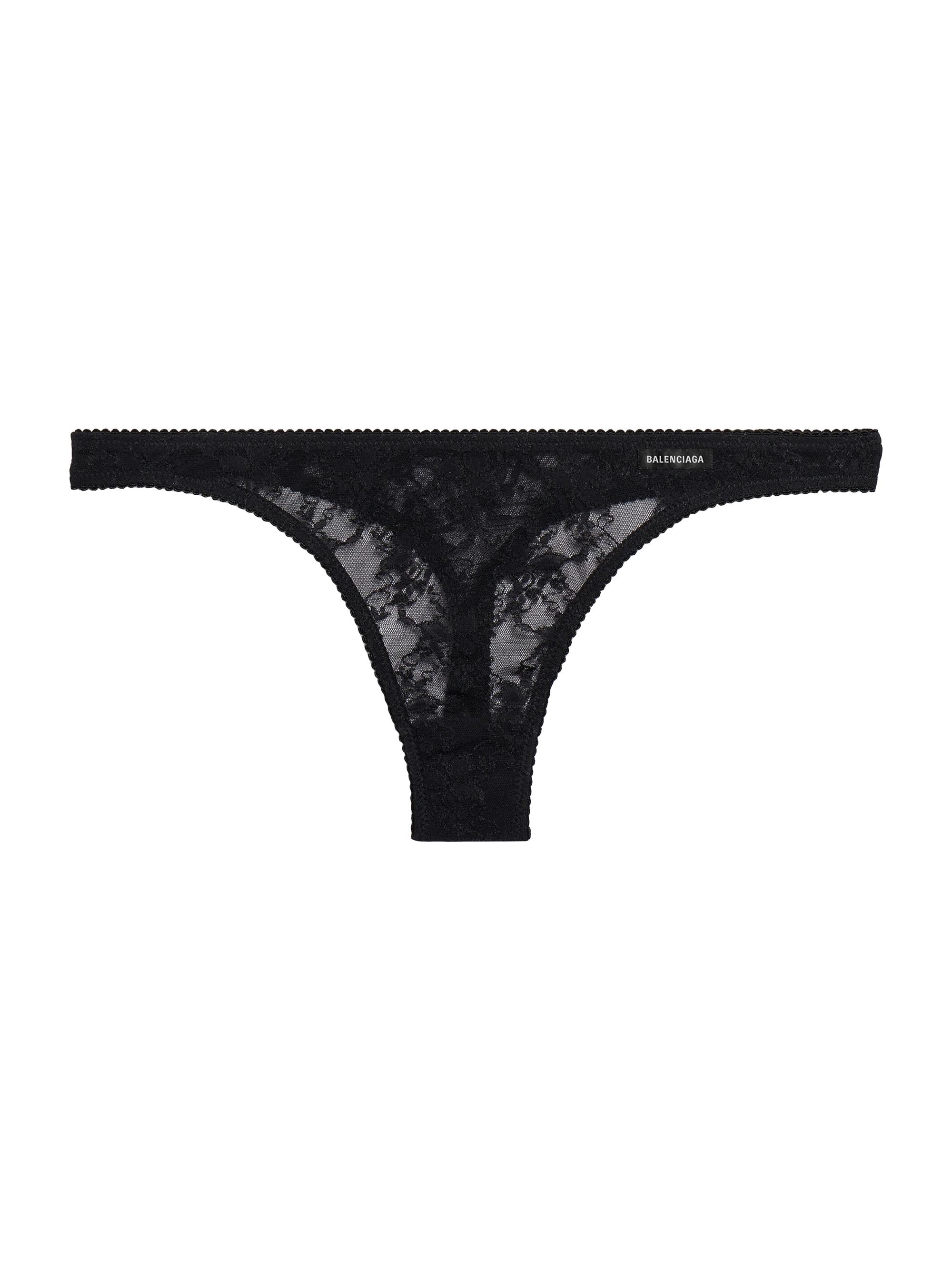 Balenciaga Women's Lace Thong - Black