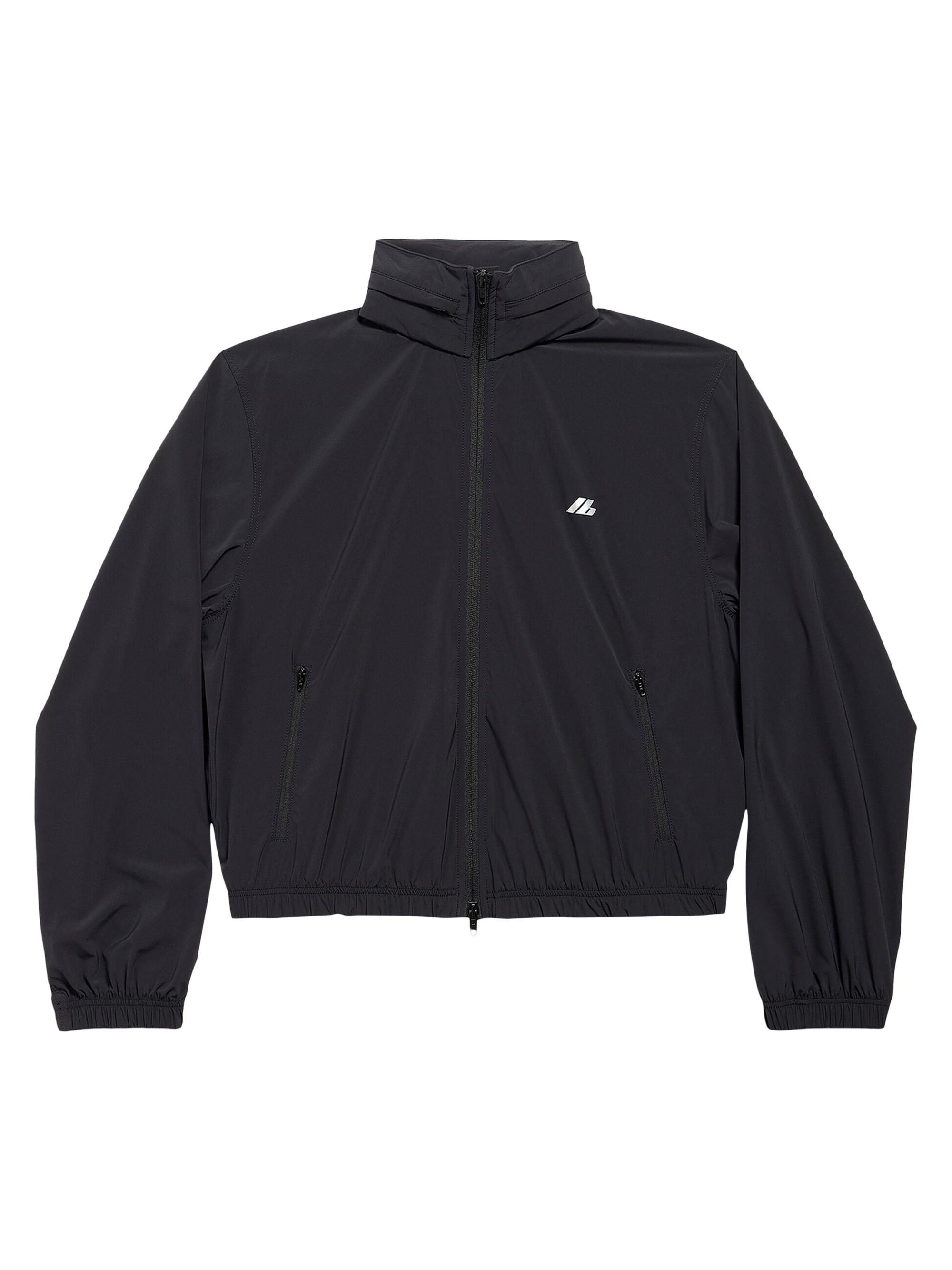Balenciaga Women's Activewear Shrunk Windbreaker Coat - Black