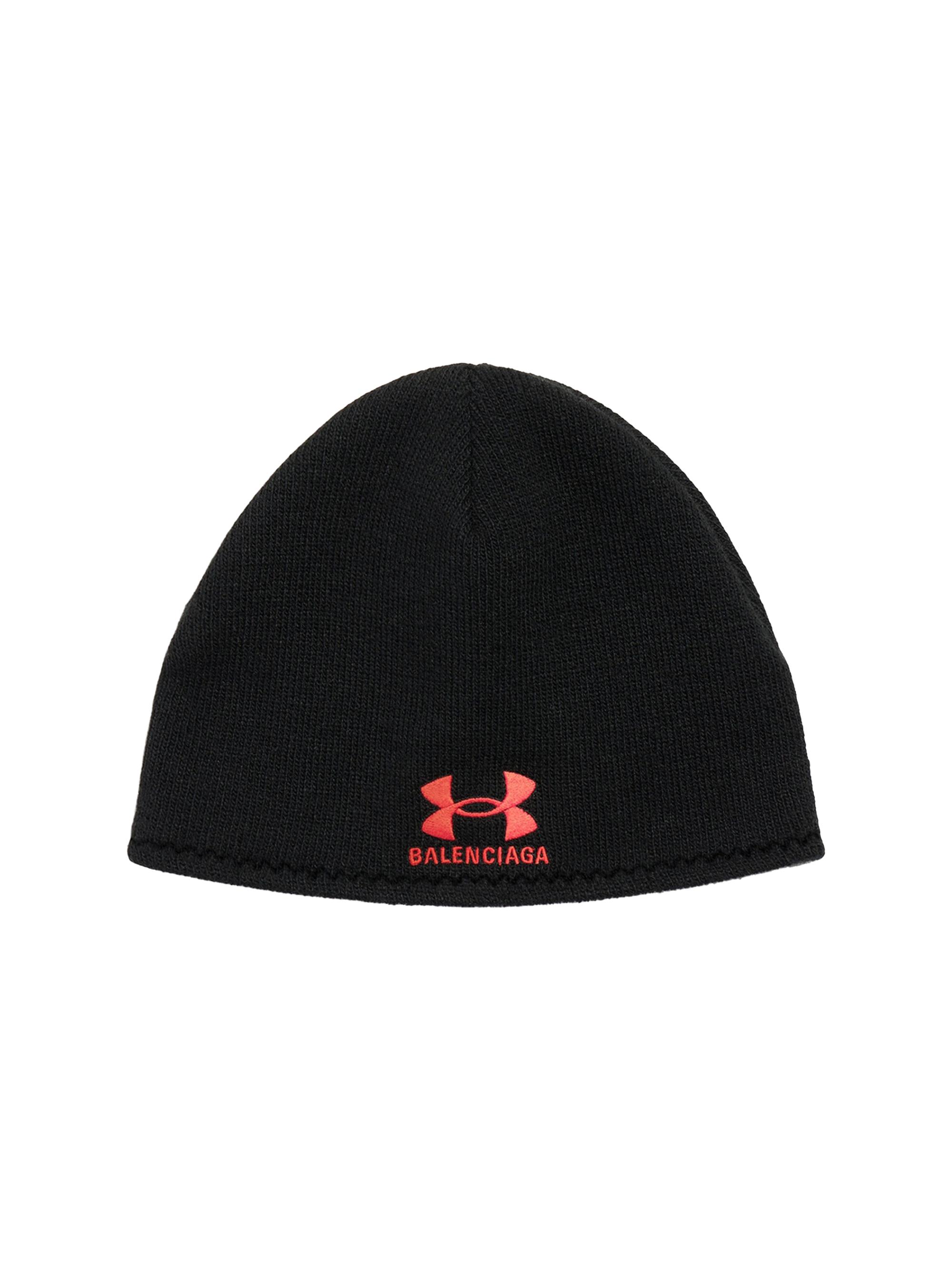 Balenciaga Men's Under Armour Reversible Beanie - Black Red