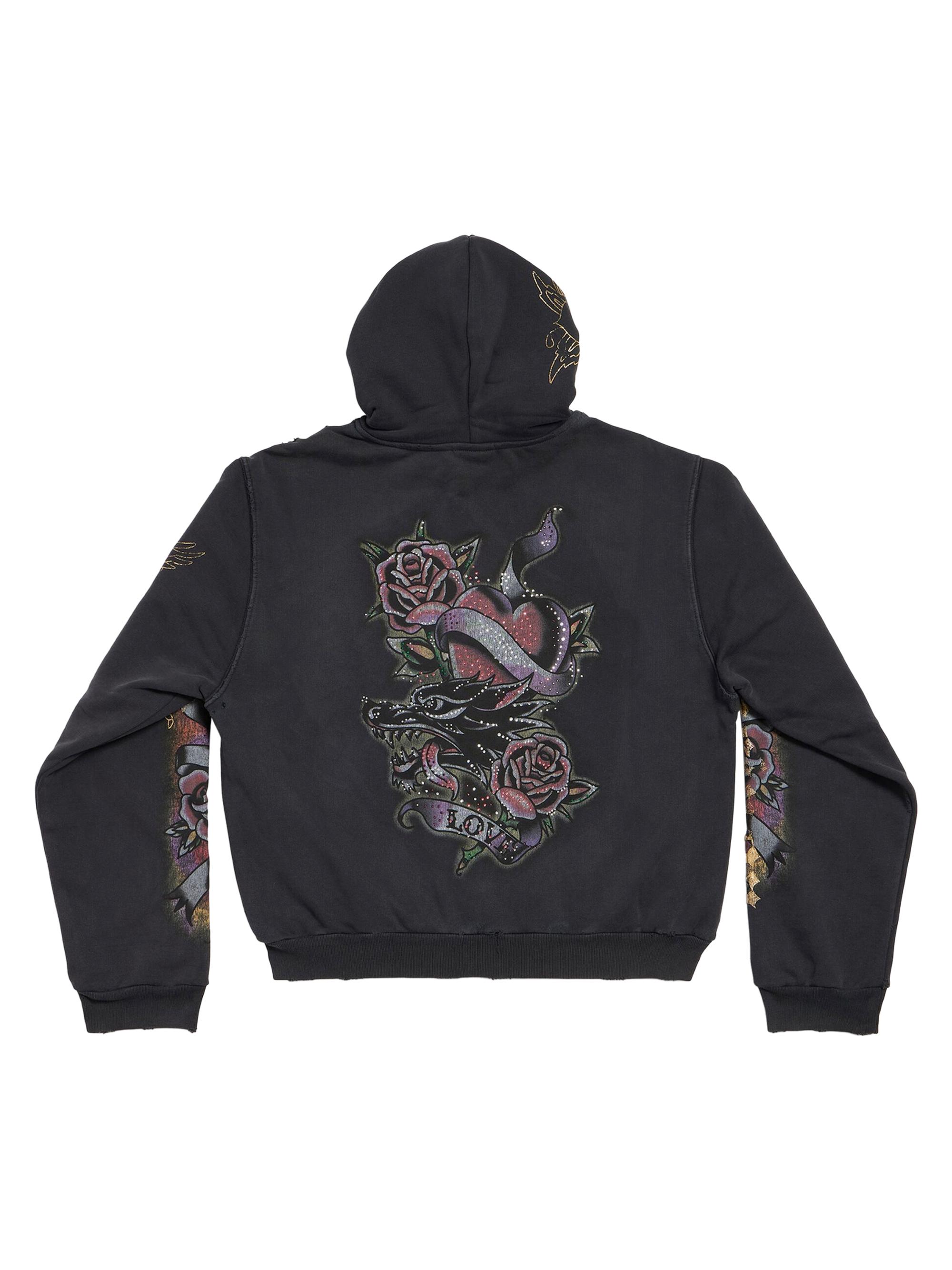 BALENCIAGA tat zip up hoodie 希少XXL Balenciaga Tat Zip-Up Hoodie | Saks Fifth Avenue