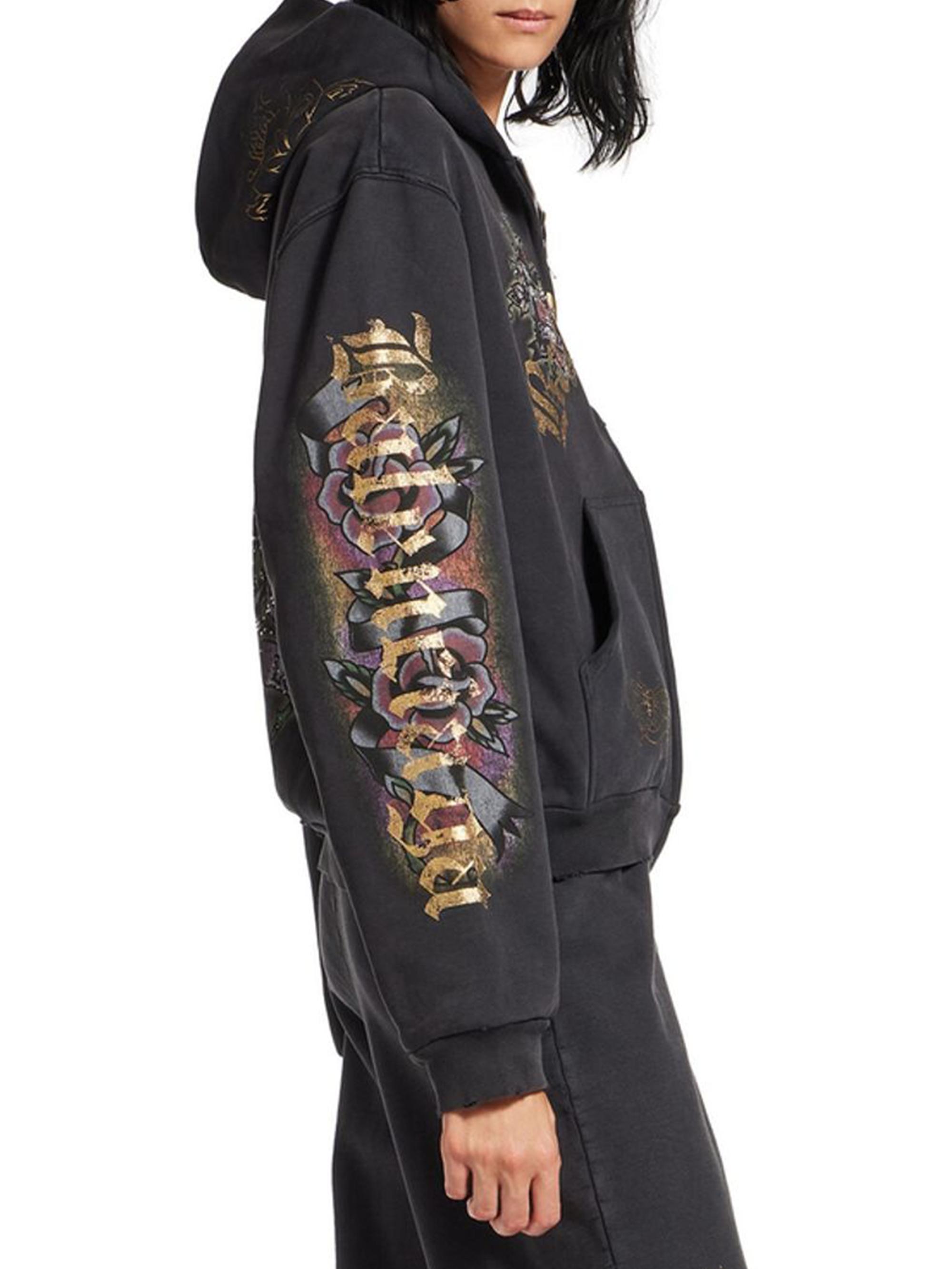 Balenciaga Tacky Tattoo Zip-Up Small Fit Hoodie | Saks Fifth Avenue