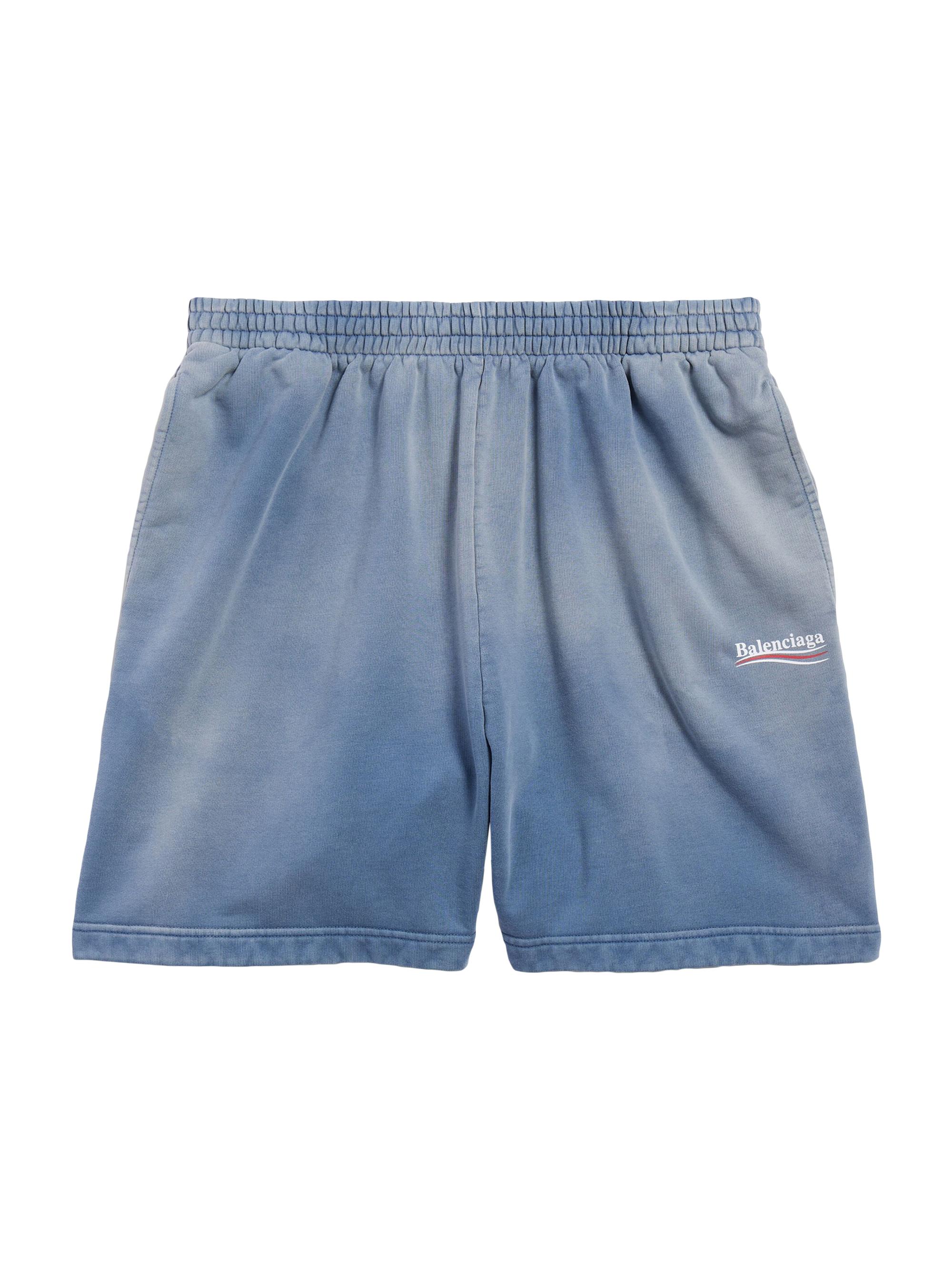 Balenciaga Men's Political Campaign Sweatshorts - Faded Blue
