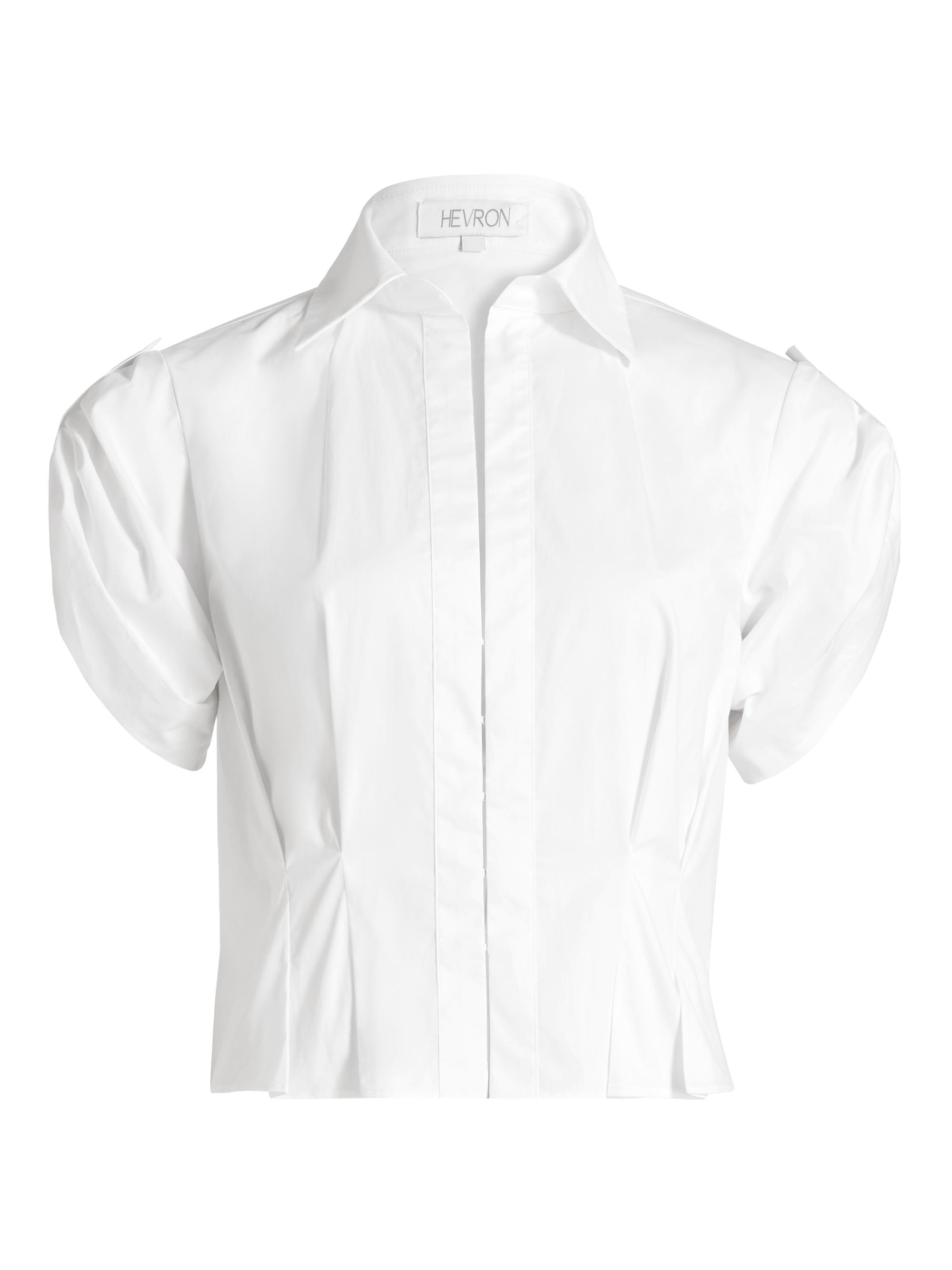 Hevron Women's Opal Cotton Pintuck Top - White