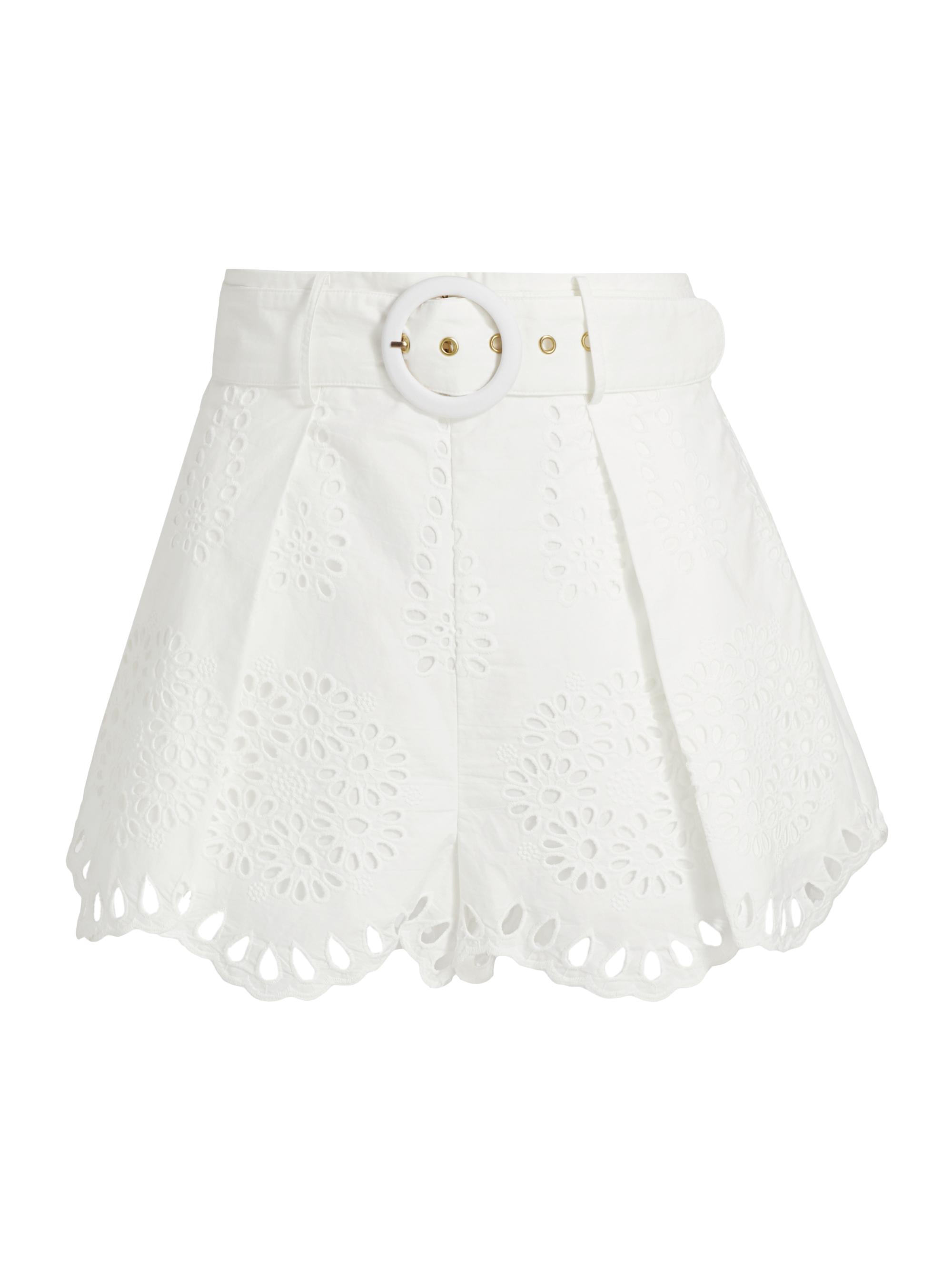 Hevron Women's Lexi Eyelet Shorts - White