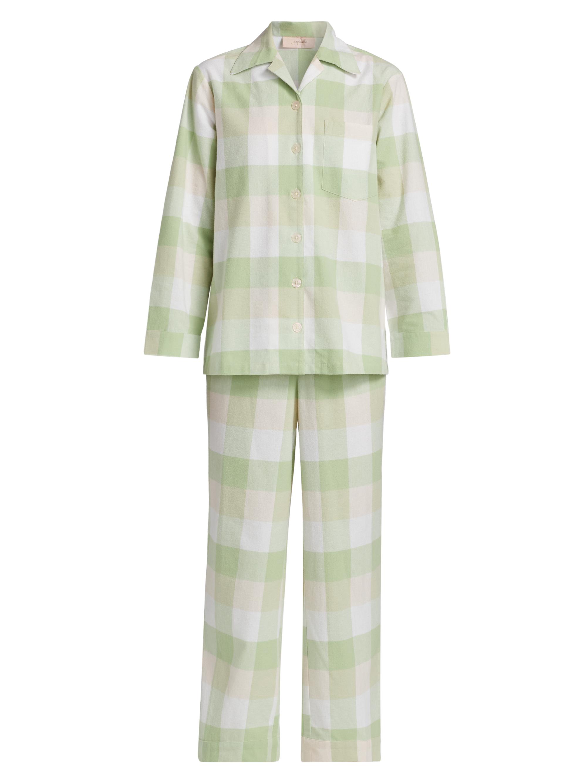 Papinelle Women's Plaid Cotton Pajamas - Tea Green
