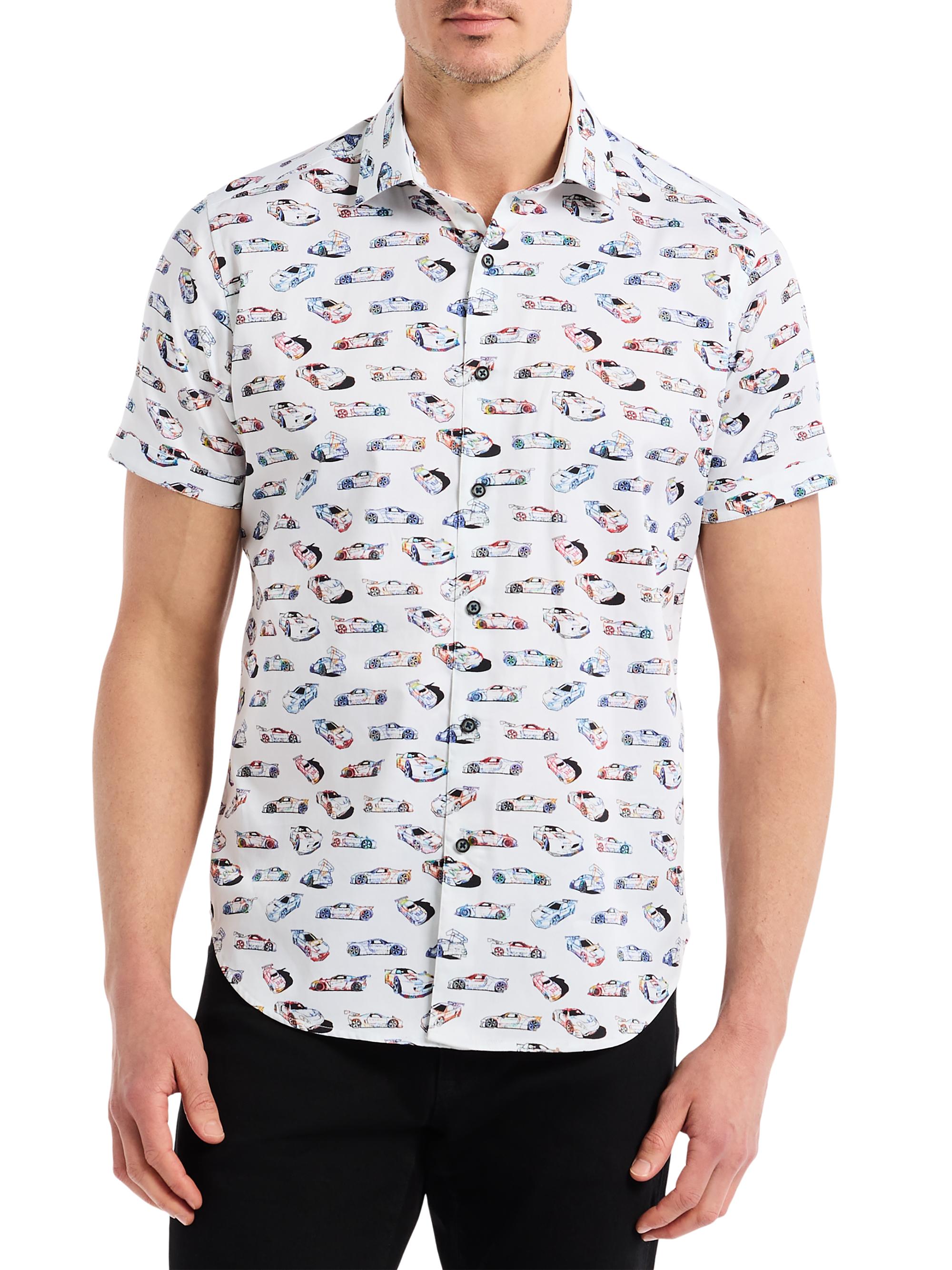 Robert Graham Men's Neon Wheels Printed Short-Sleeve Shirt