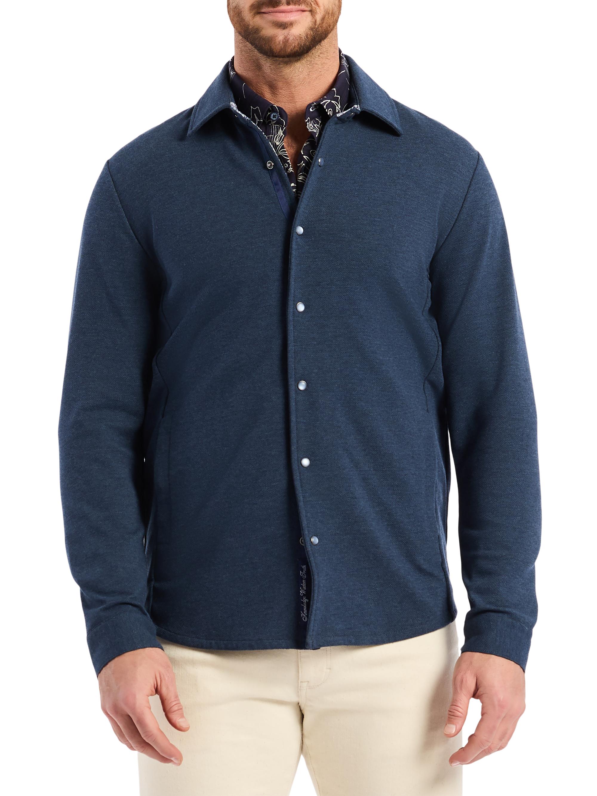 Robert Graham Men's Kellan Knit Shirt Jacket - Navy