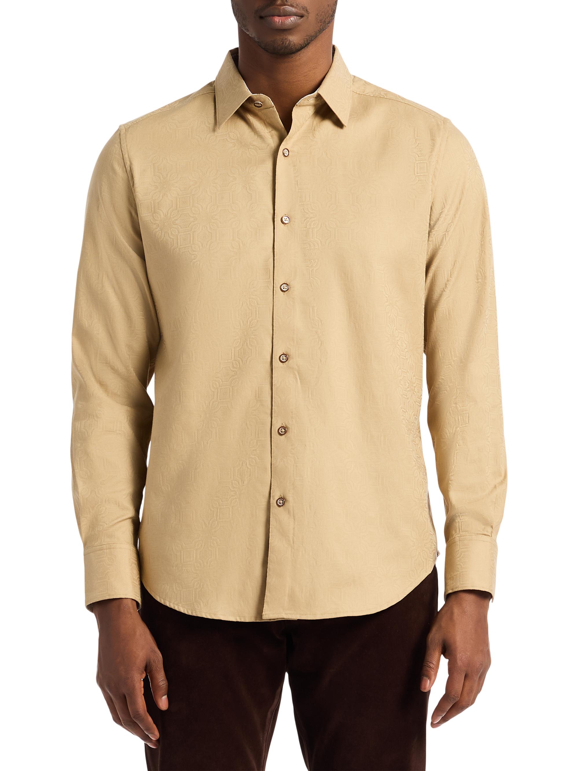 Robert Graham Men's Odyssey Button-Front Shirt - Khaki