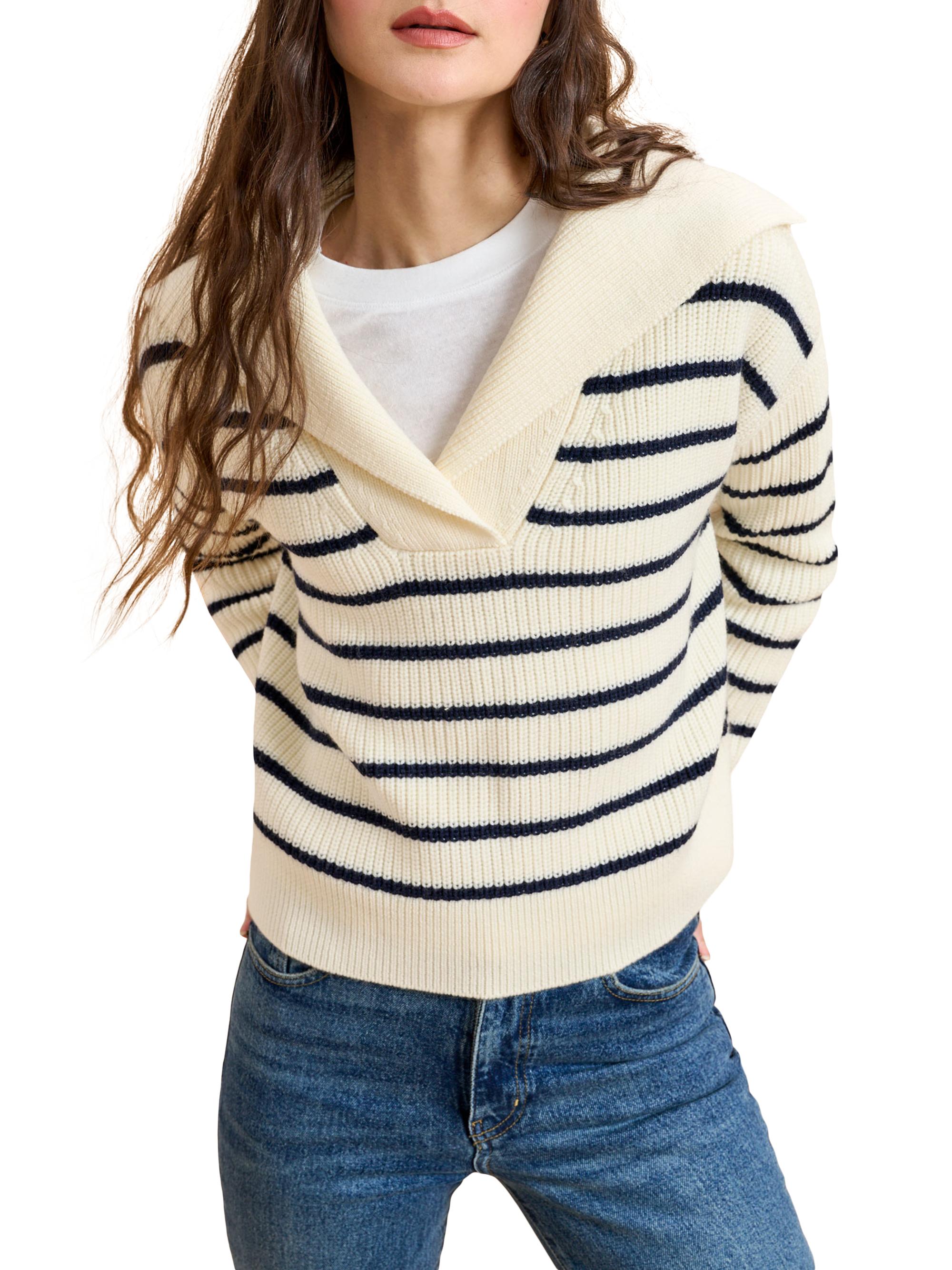 La Ligne Women's Polo Sweater - Cream Navy