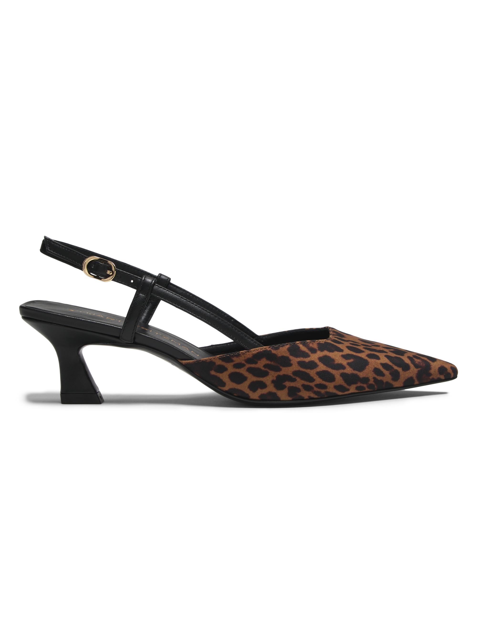 Stuart Weitzman Women's Vinnie Leopard 50MM Slingback Heels - Classic