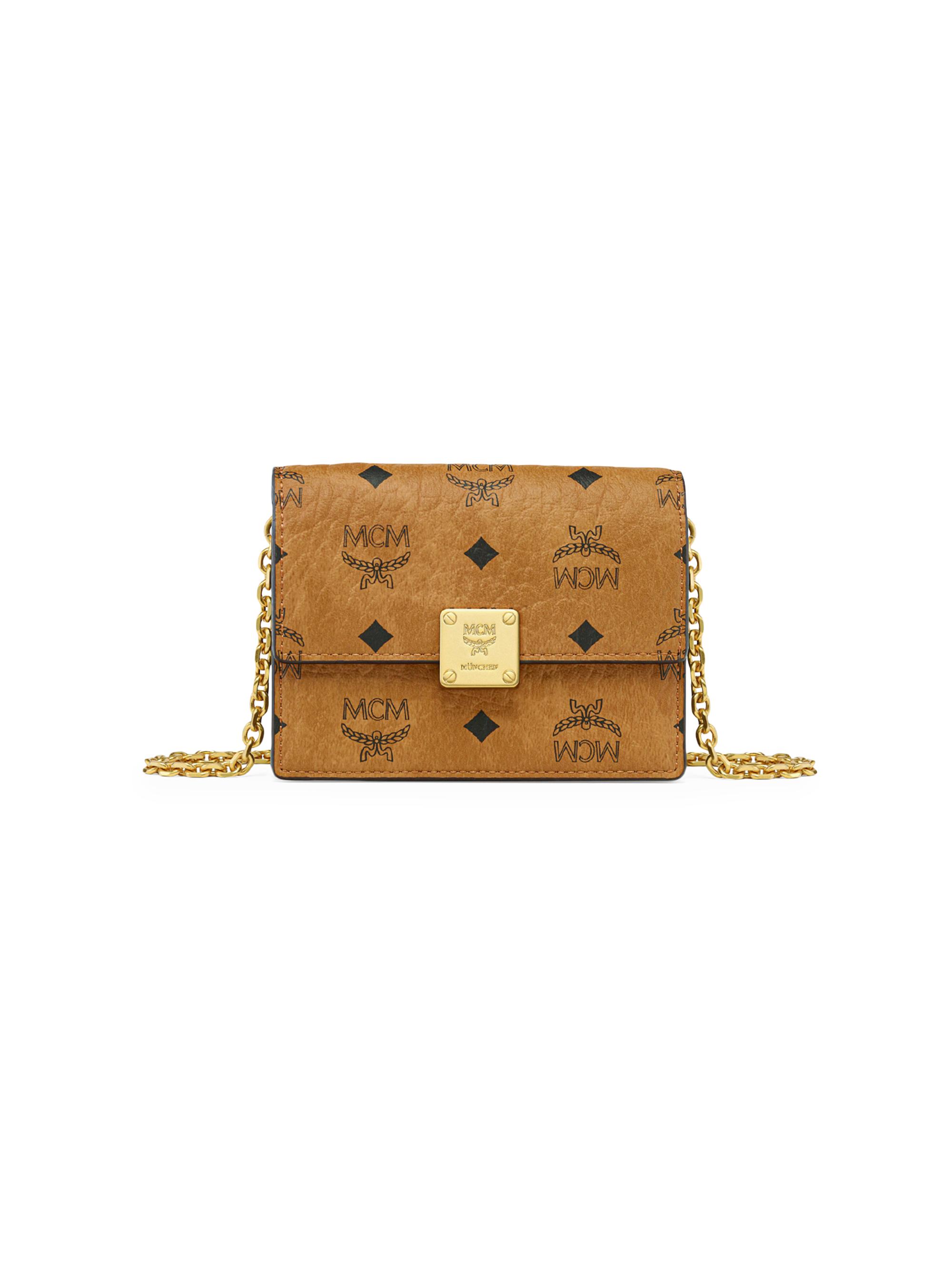 MCM Women's Aren Visetos Mini Wallet - Cognac