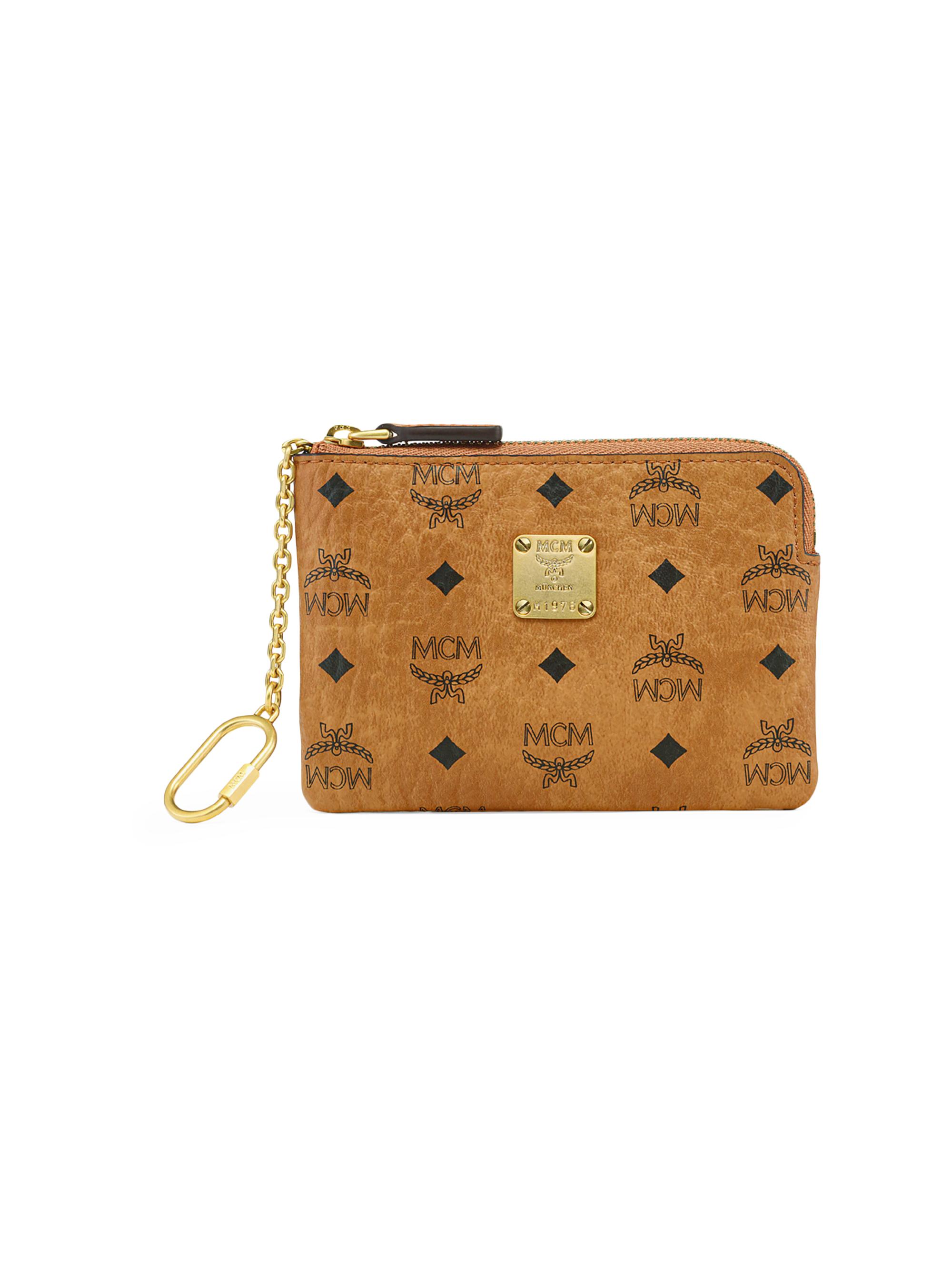 MCM Women's Aren Visetos Card Case - Cognac