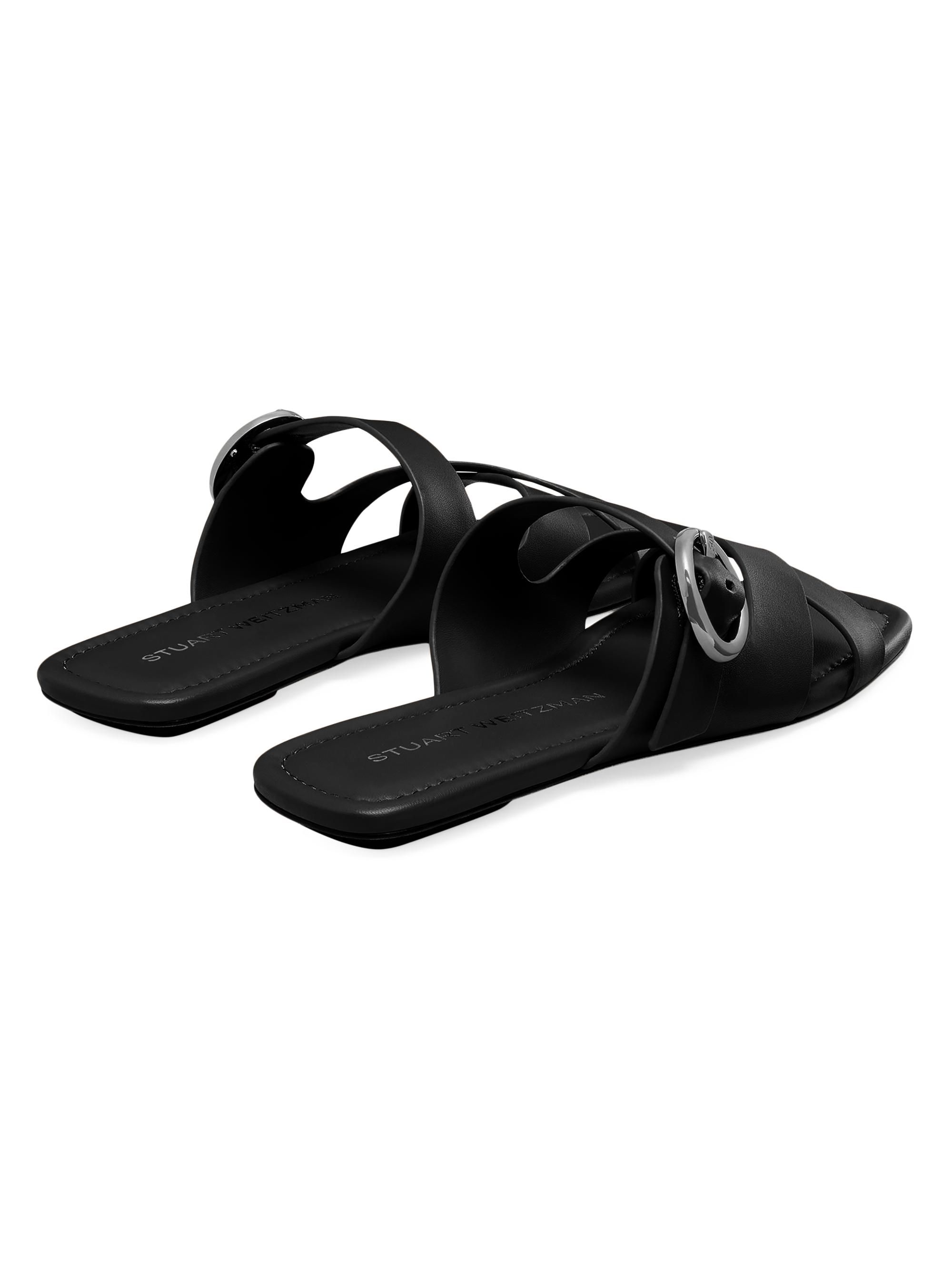 Stuart Weitzman Villa Leather Slip-On Sandals | Saks Fifth  display picture 1