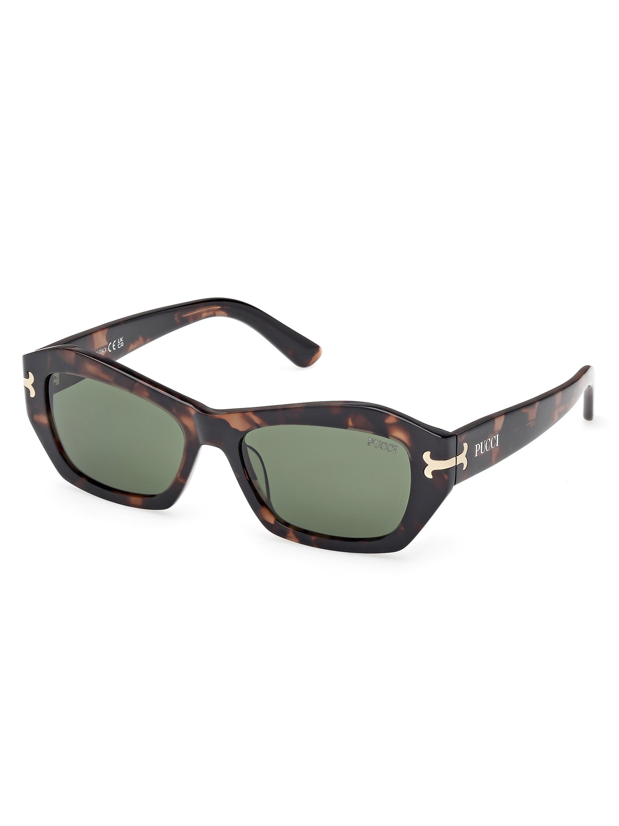 Pucci Women's 54MM Rectangular Sunglasses - Dark Havana Green