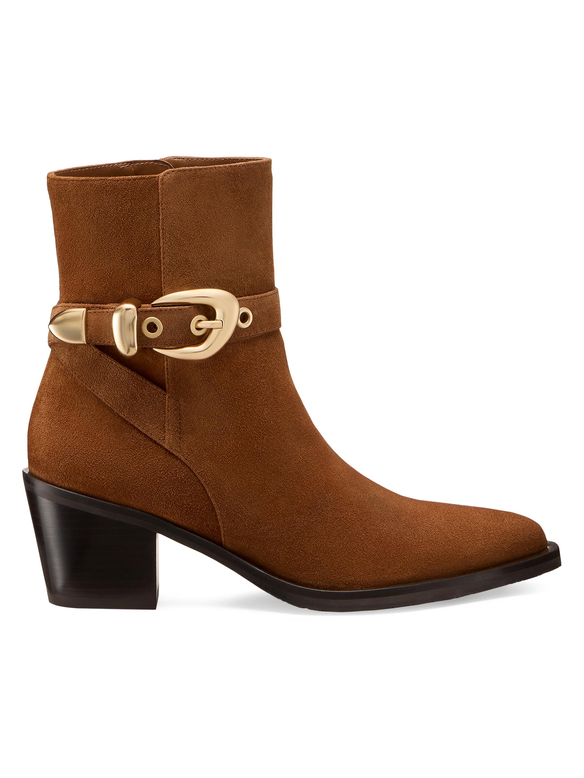 Stuart Weitzman Women's Maven Suede Booties - New Camel Caramel