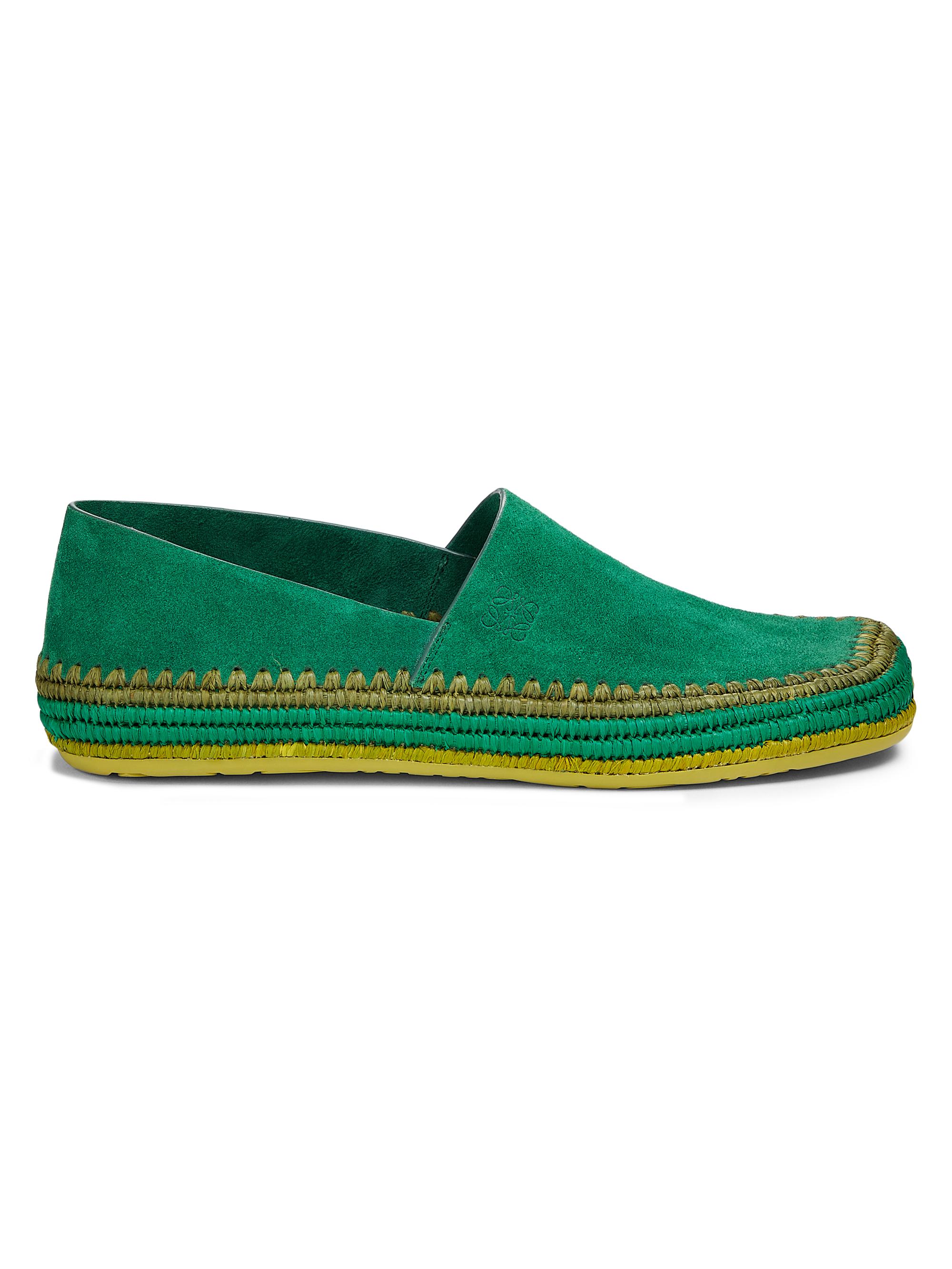 LOEWE Men's  x Paula's Ibiza Rio Suede Espadrilles - Green