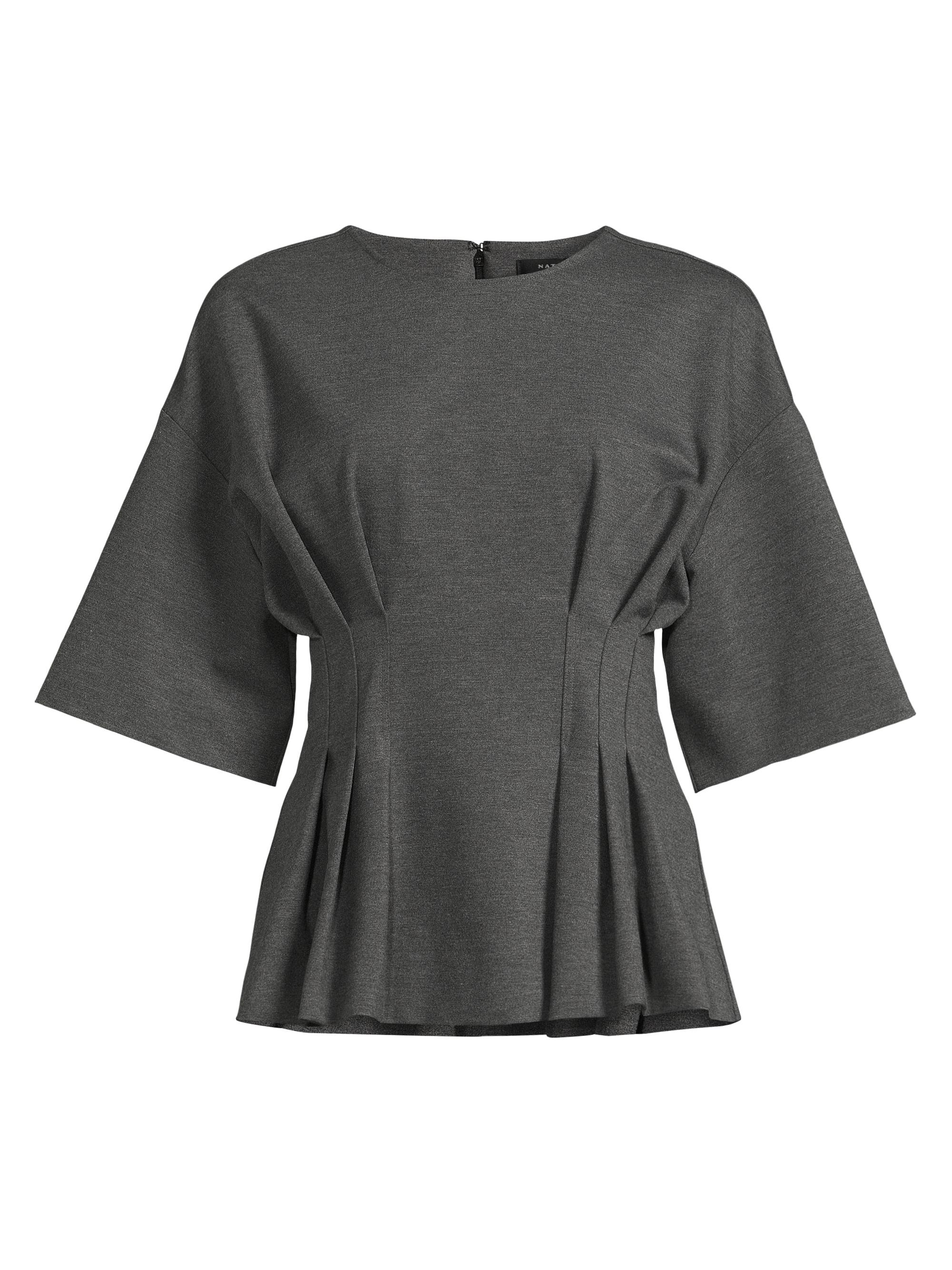 Natori Women's Compact Knit Pleat Release Top - Dark Heather Grey