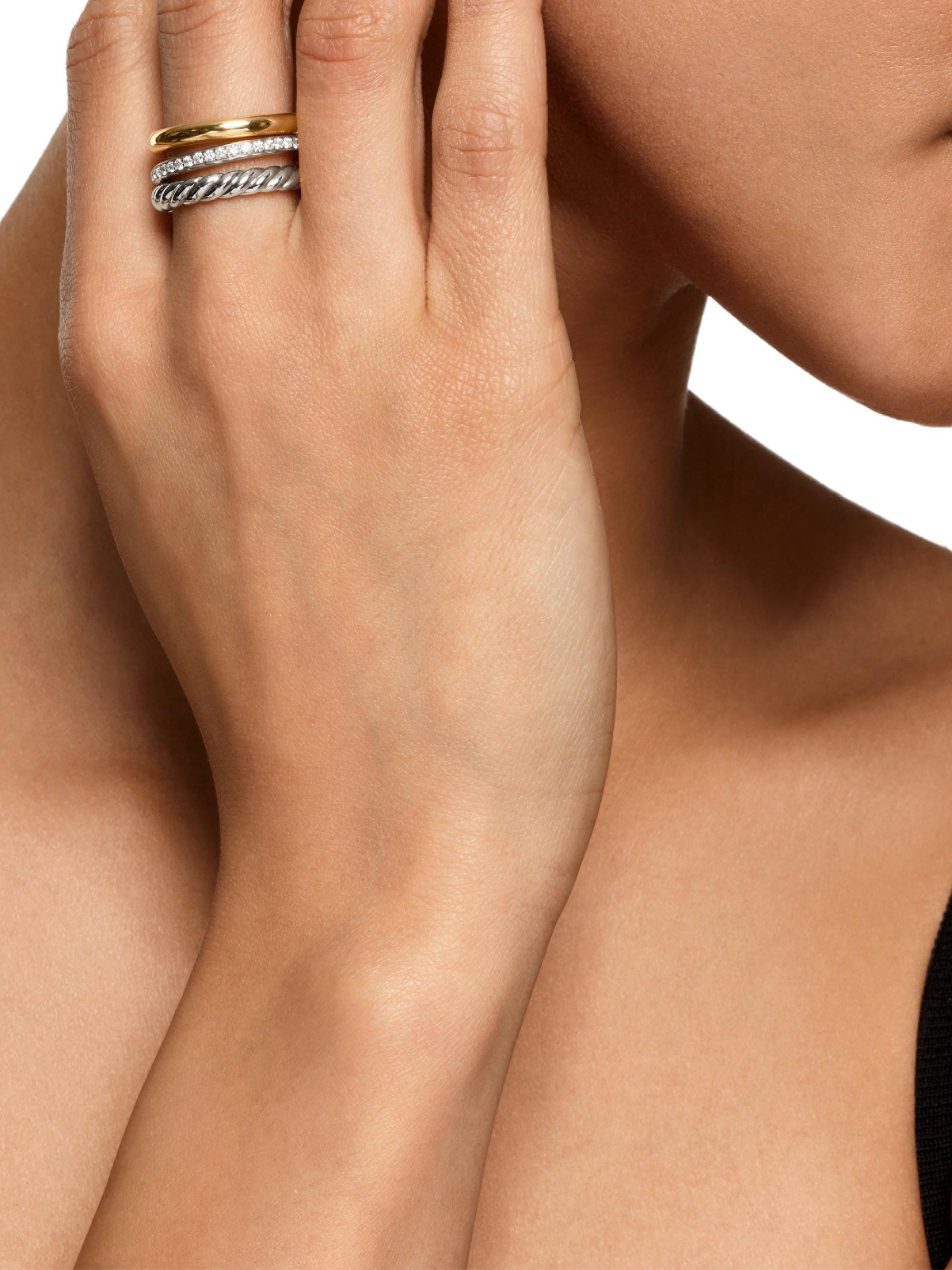 David Yurman DY Mercer Three Row Ring in Sterling Silver | Saks