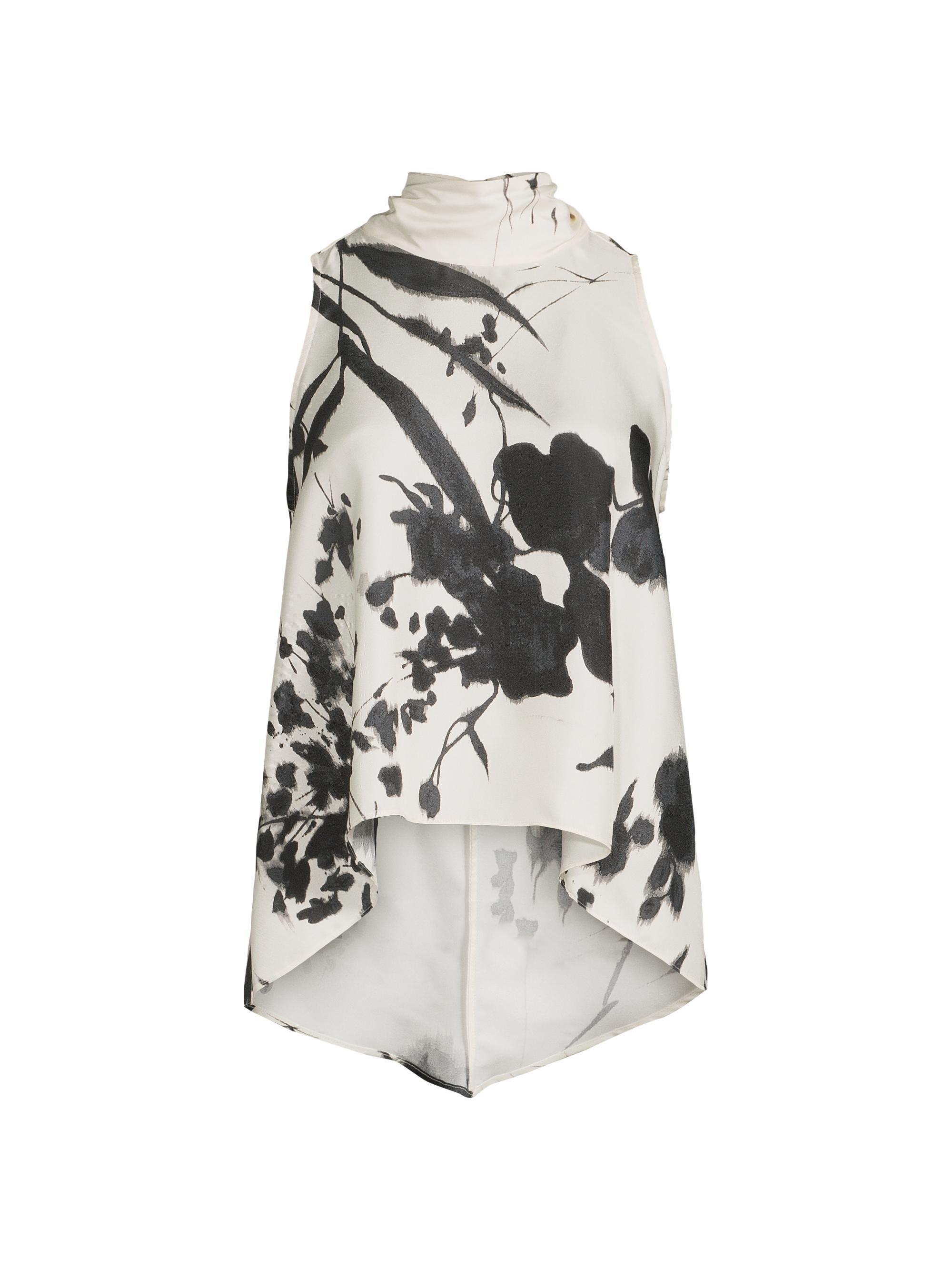 Natori Women's Nara Halter Scarf Top - Black White