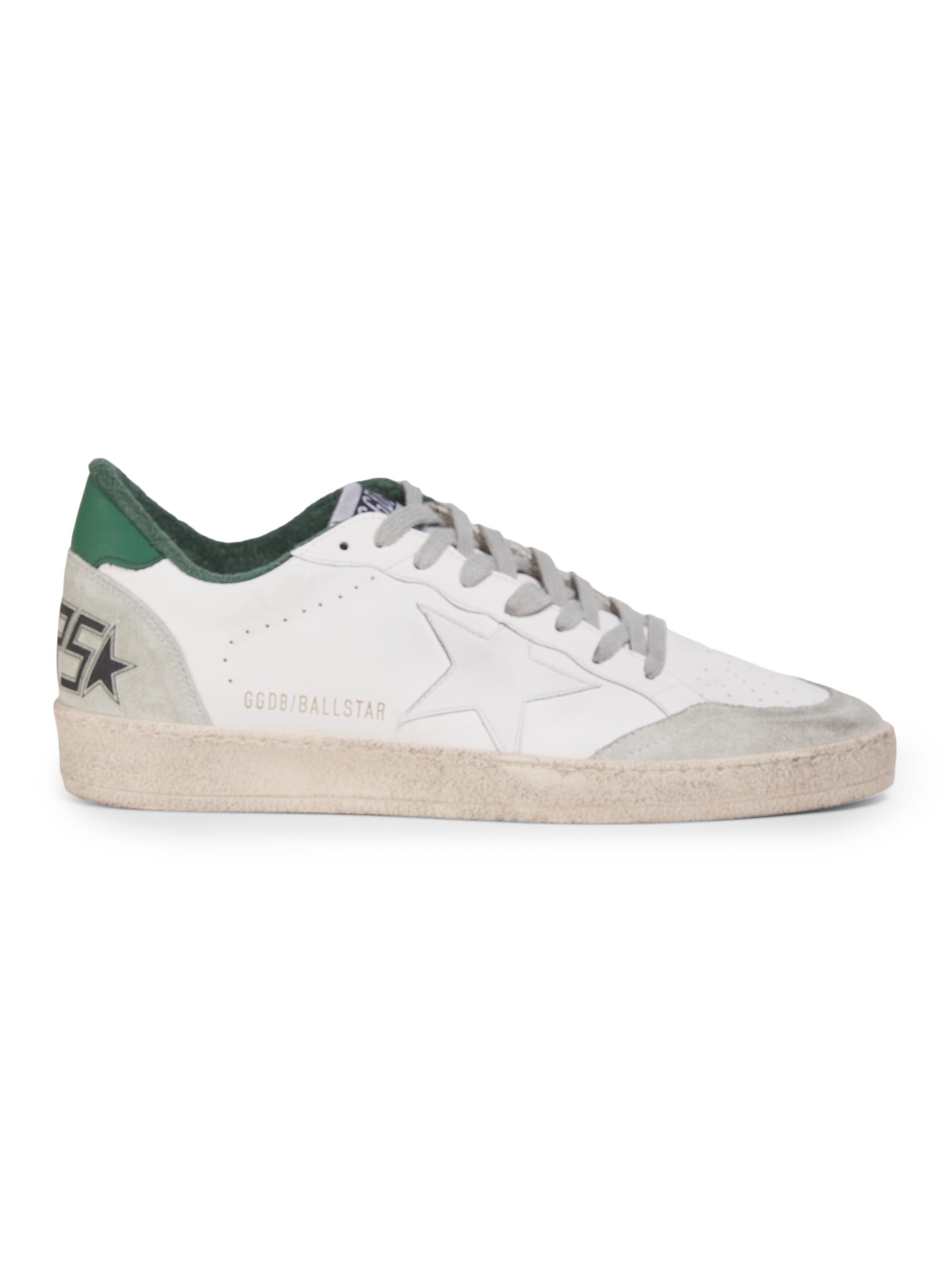 Golden Goose Men's Ballstar Textile & Leather Low-Top Sneakers - White Ice Green