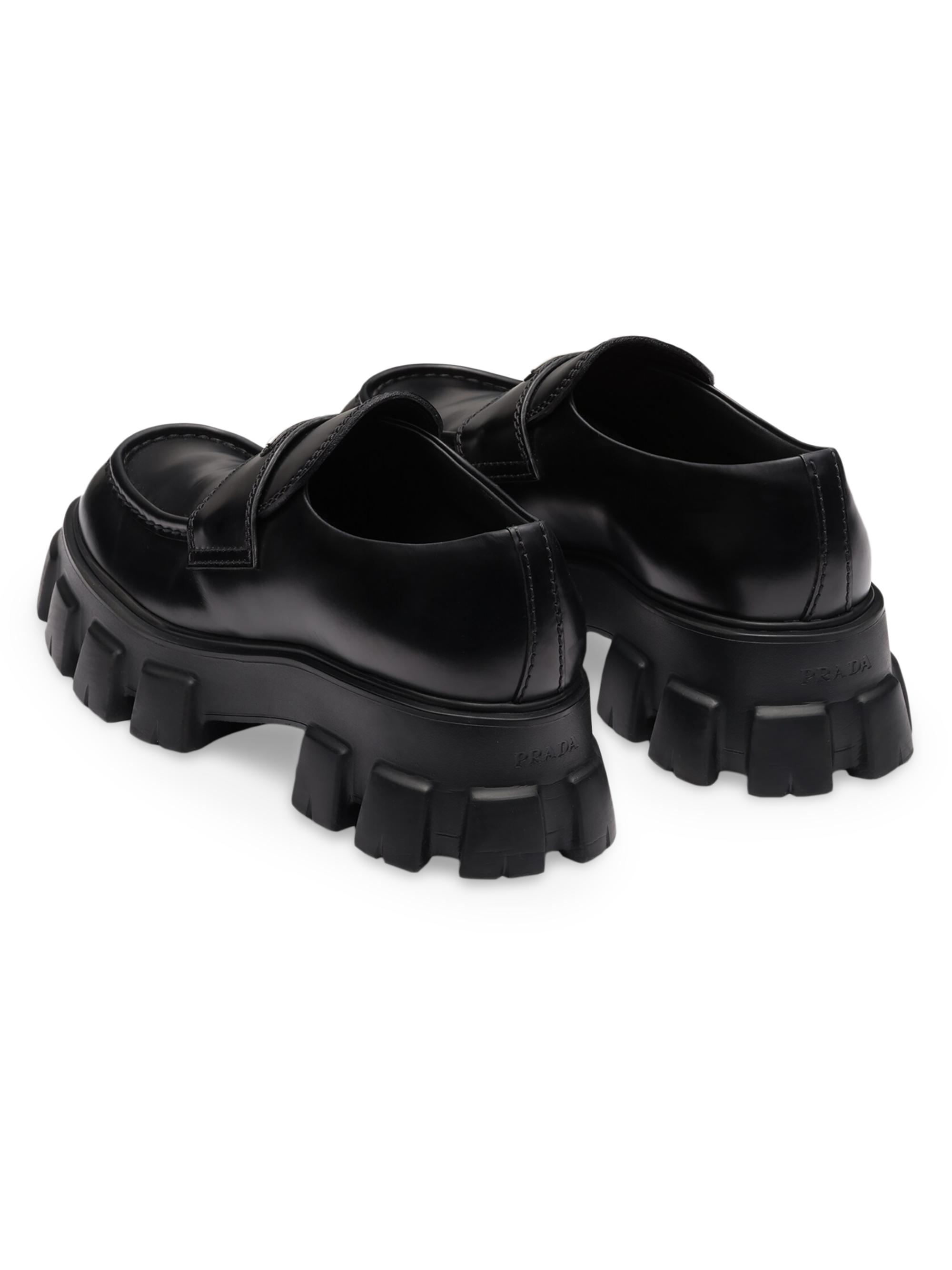 Prada Men's Monolith Brushed Leather Loafers | Saks Fifth Avenue