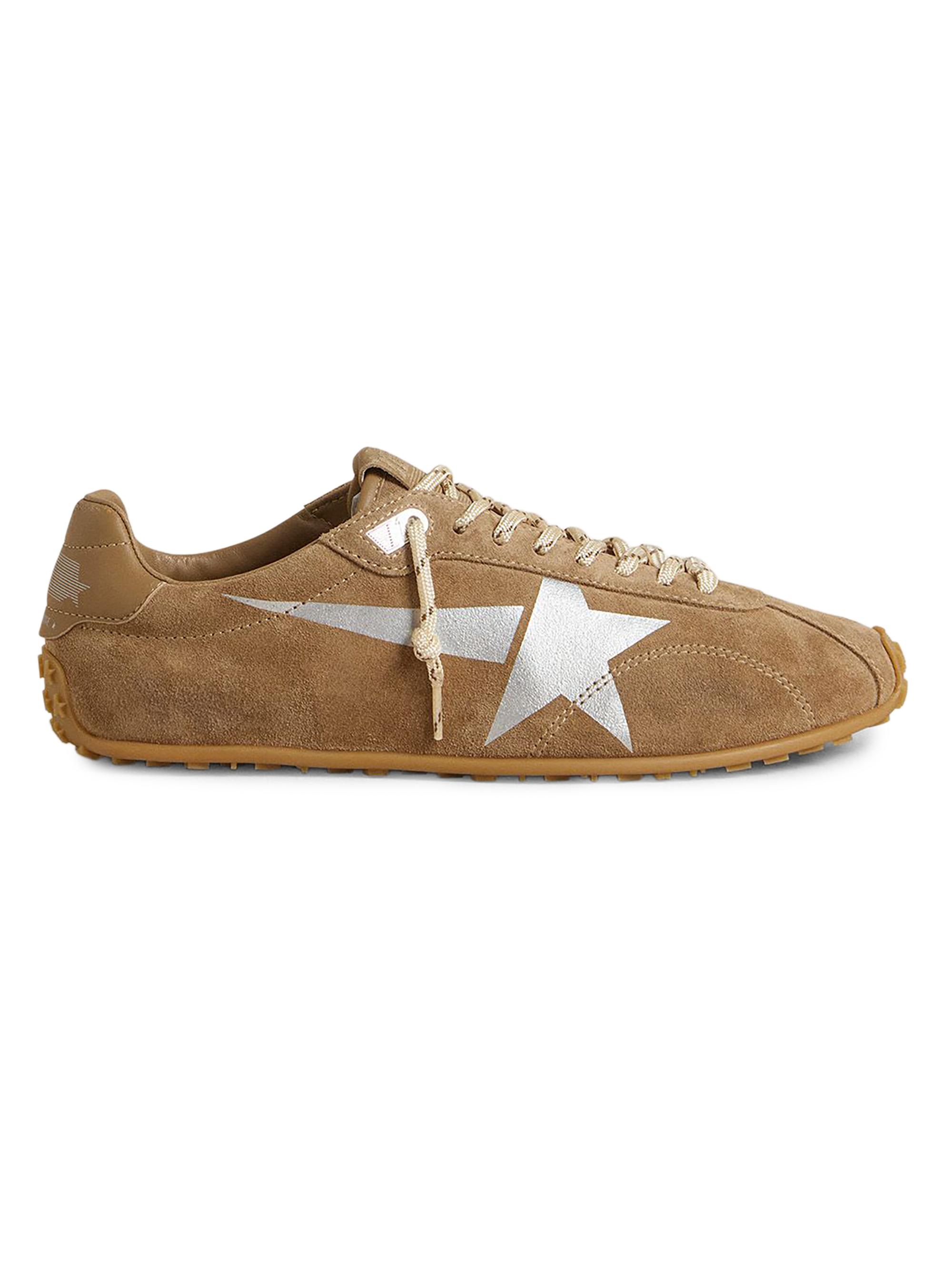 Golden Goose Running Sole Leopard-Star Leather Sneakers | Saks