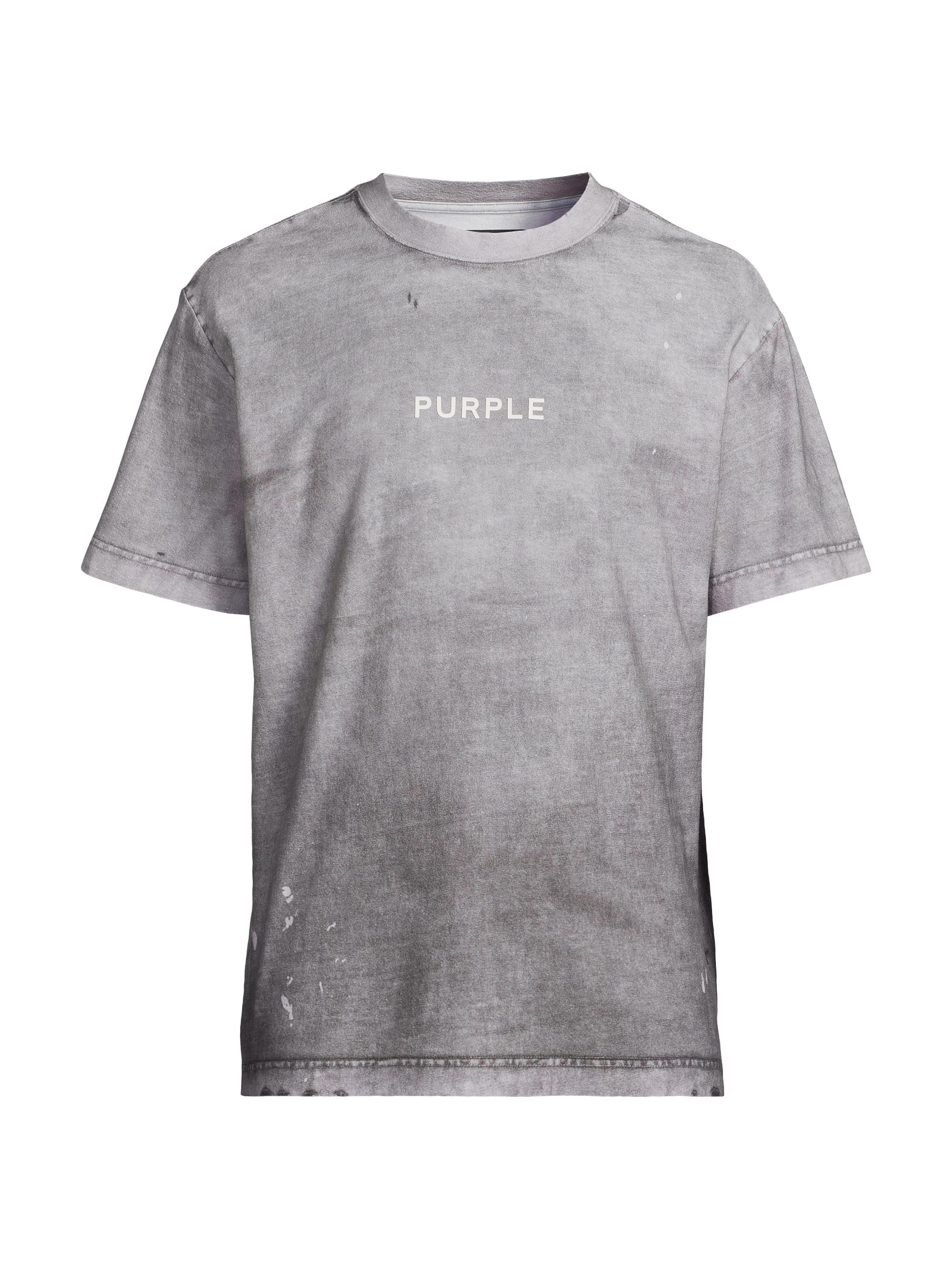 Purple Brand Men's Textured Jersey Logo T-Shirt - Grey