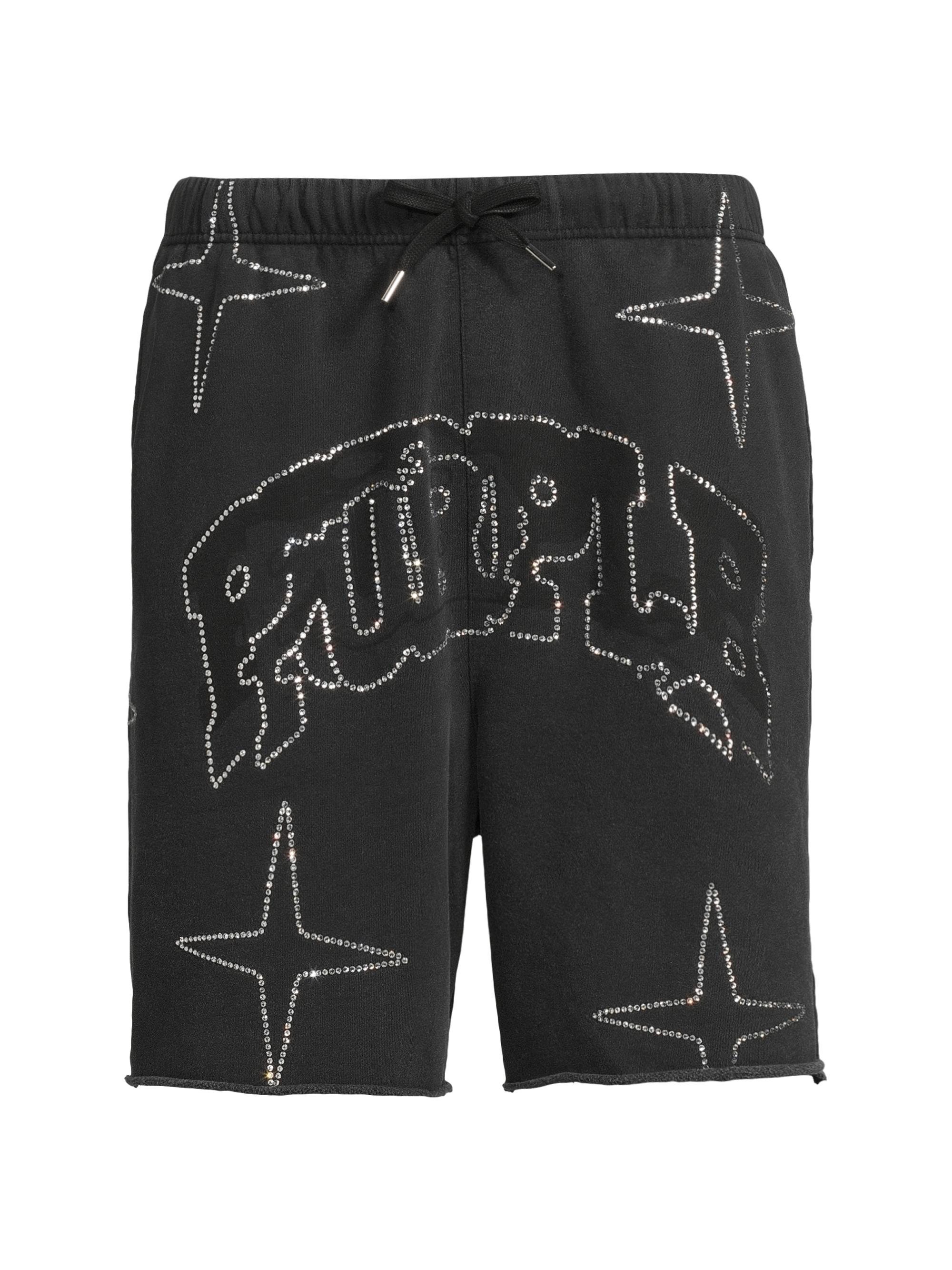 Purple Brand Men's Medium-Weight Cotton Fleece Shorts - Black