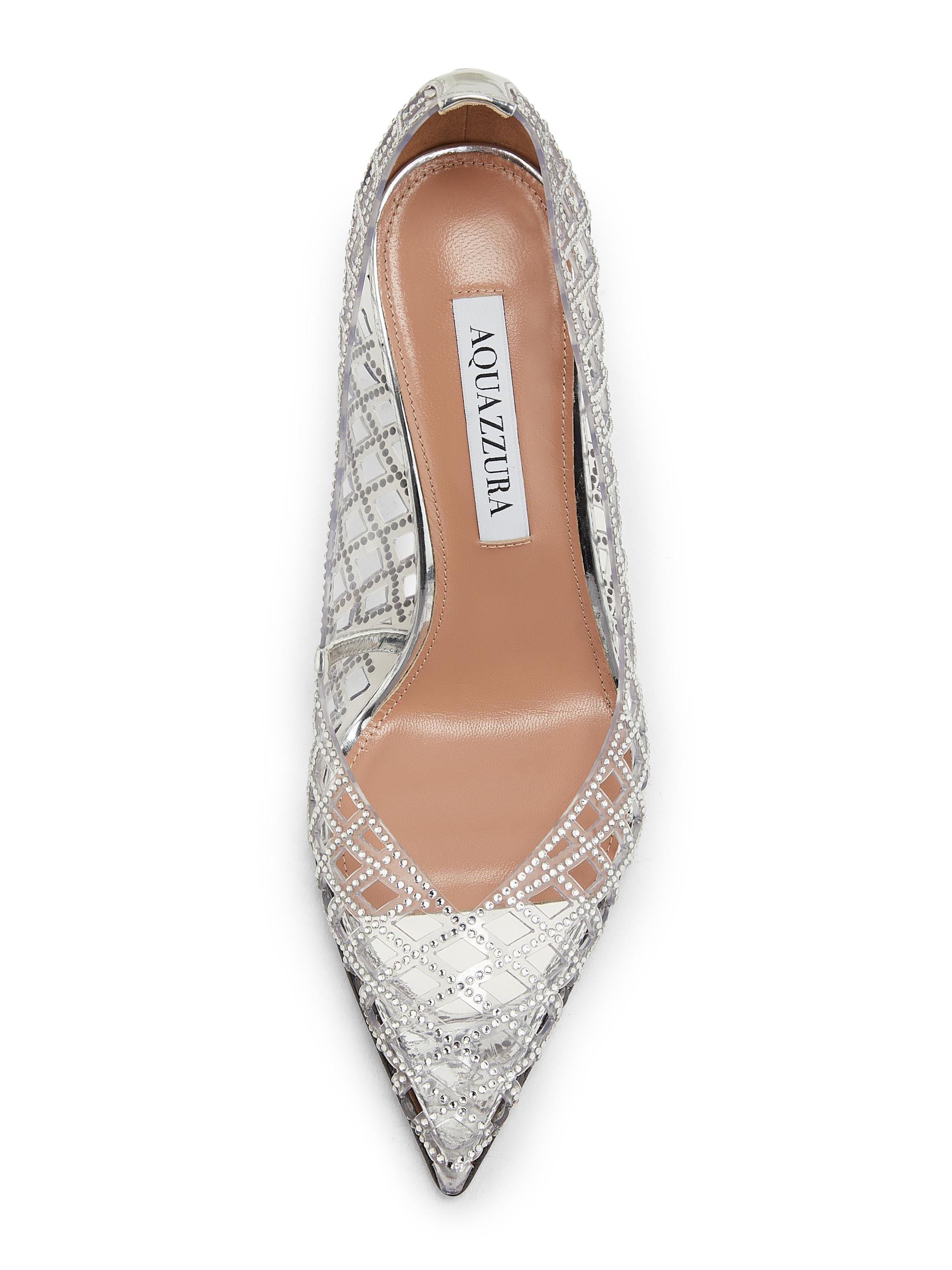 Aquazzura Lumiere 105MM Rhinestone-Embellished Pumps | Saks Fifth