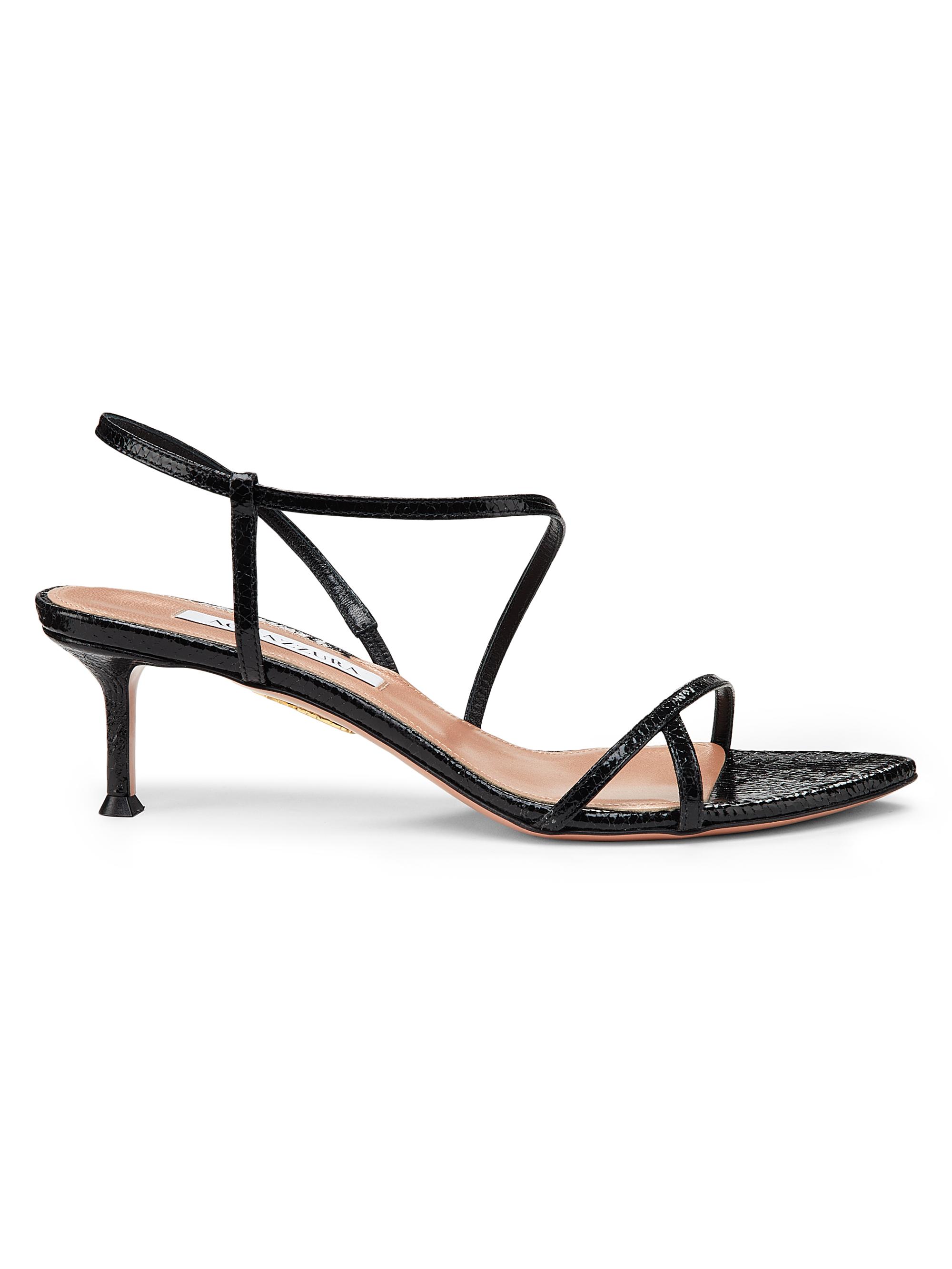 Aquazzura Tease 50MM Leather Kitten Heel Sandals | Saks Fifth Avenue