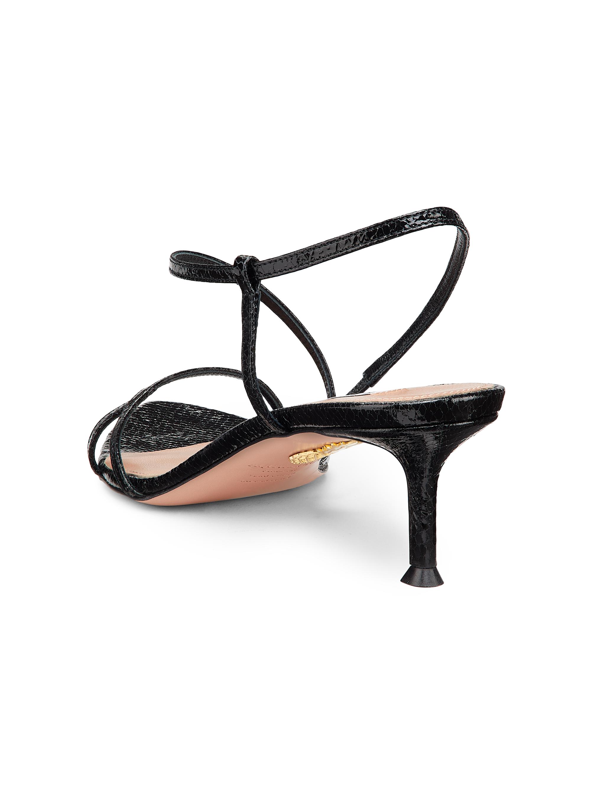 Aquazzura Tease 50MM Leather Kitten Heel Sandals | Saks Fifth Avenue