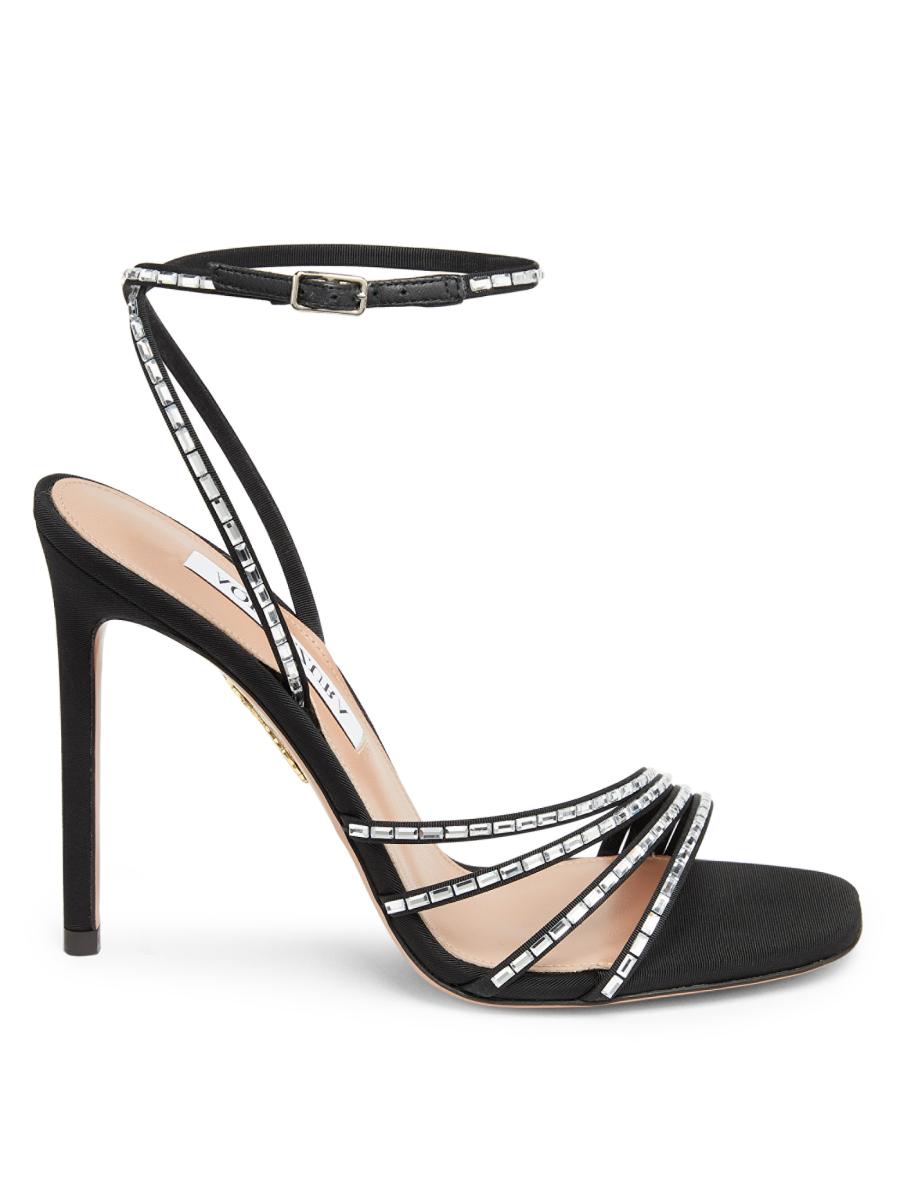 Aquazzura Mistica 105MM Crystal-Embellished Sandals | Saks Fifth