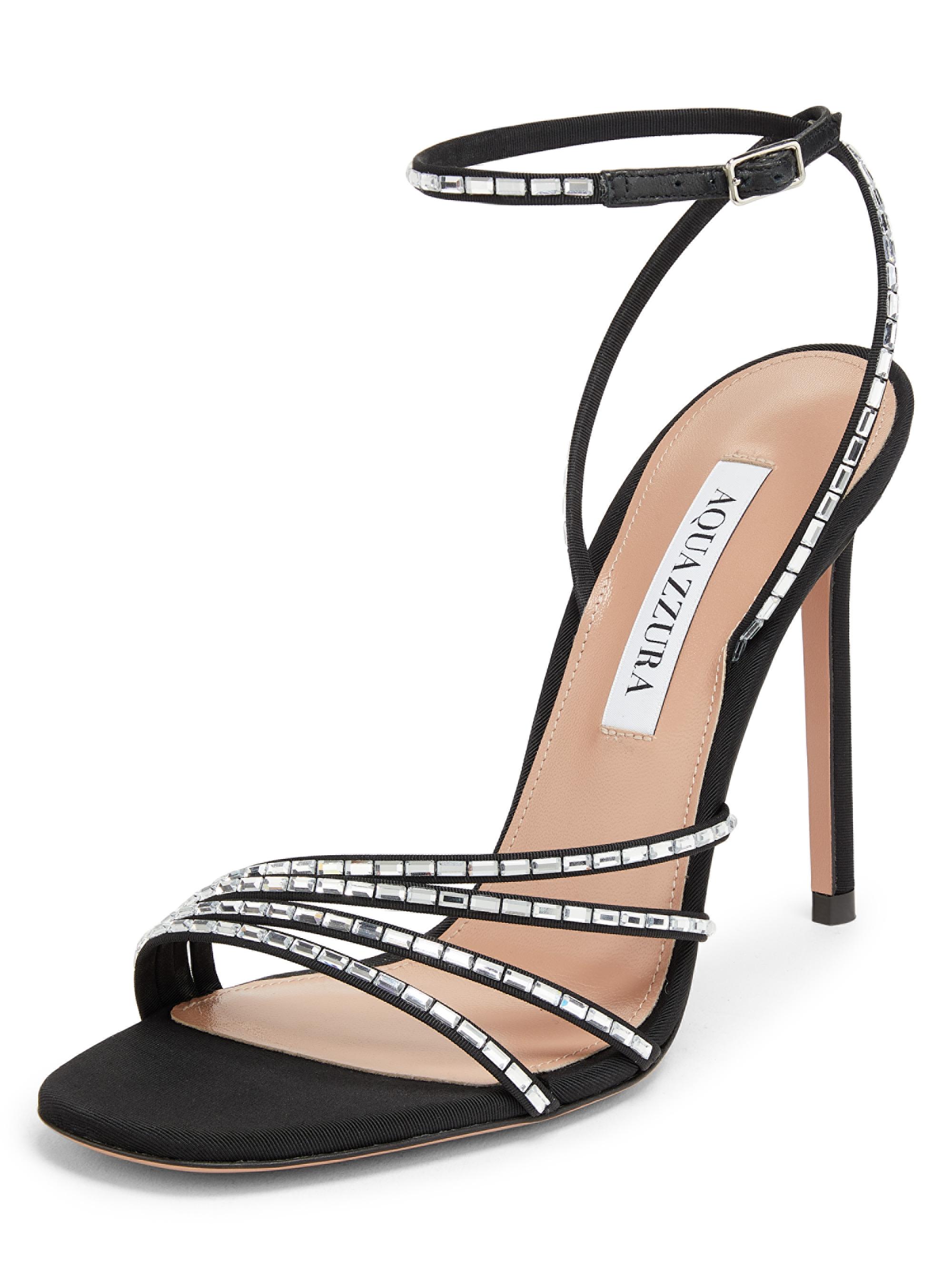 Aquazzura Mistica 105MM Crystal-Embellished Sandals | Saks Fifth