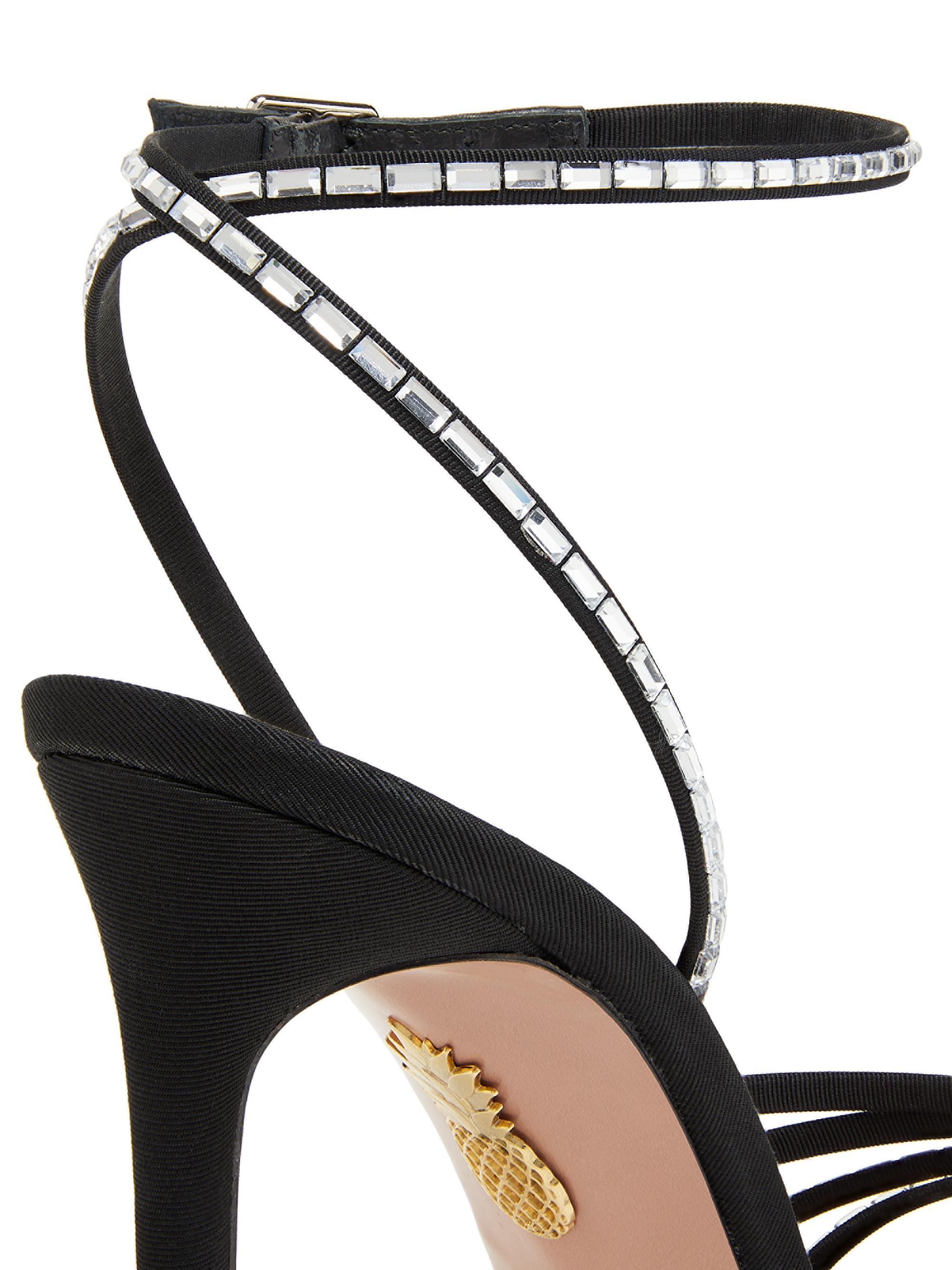 Aquazzura Mistica 105MM Crystal-Embellished Sandals | Saks