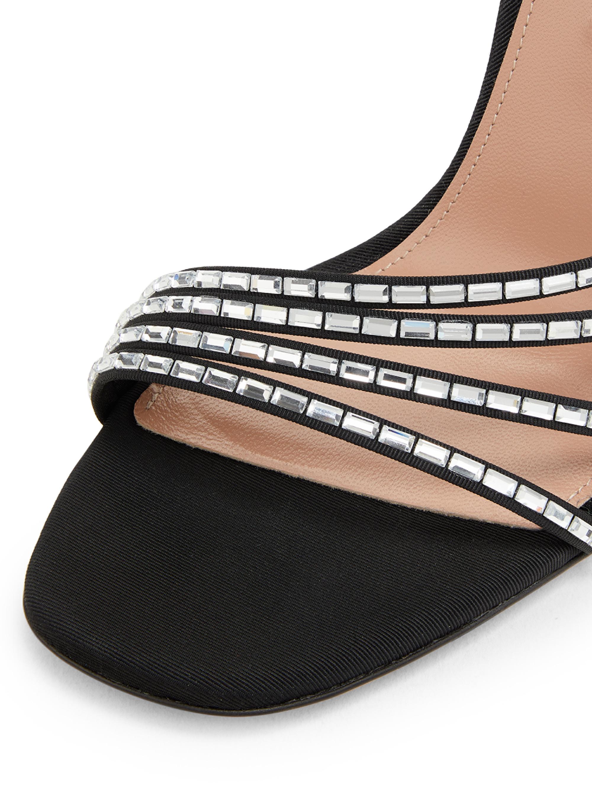 Aquazzura Mistica 105MM Crystal-Embellished Sandals | Saks