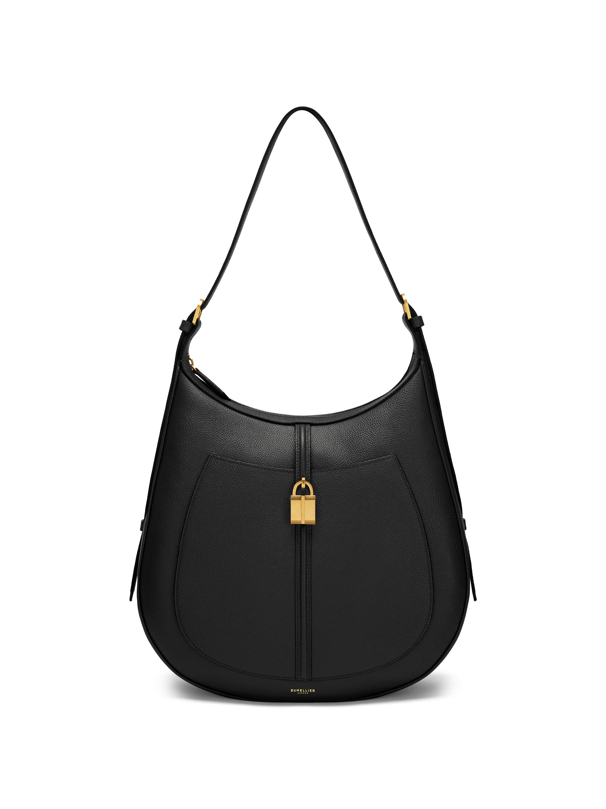 DeMellier Women's Siena Grained Leather Hobo Bag - Black Grain