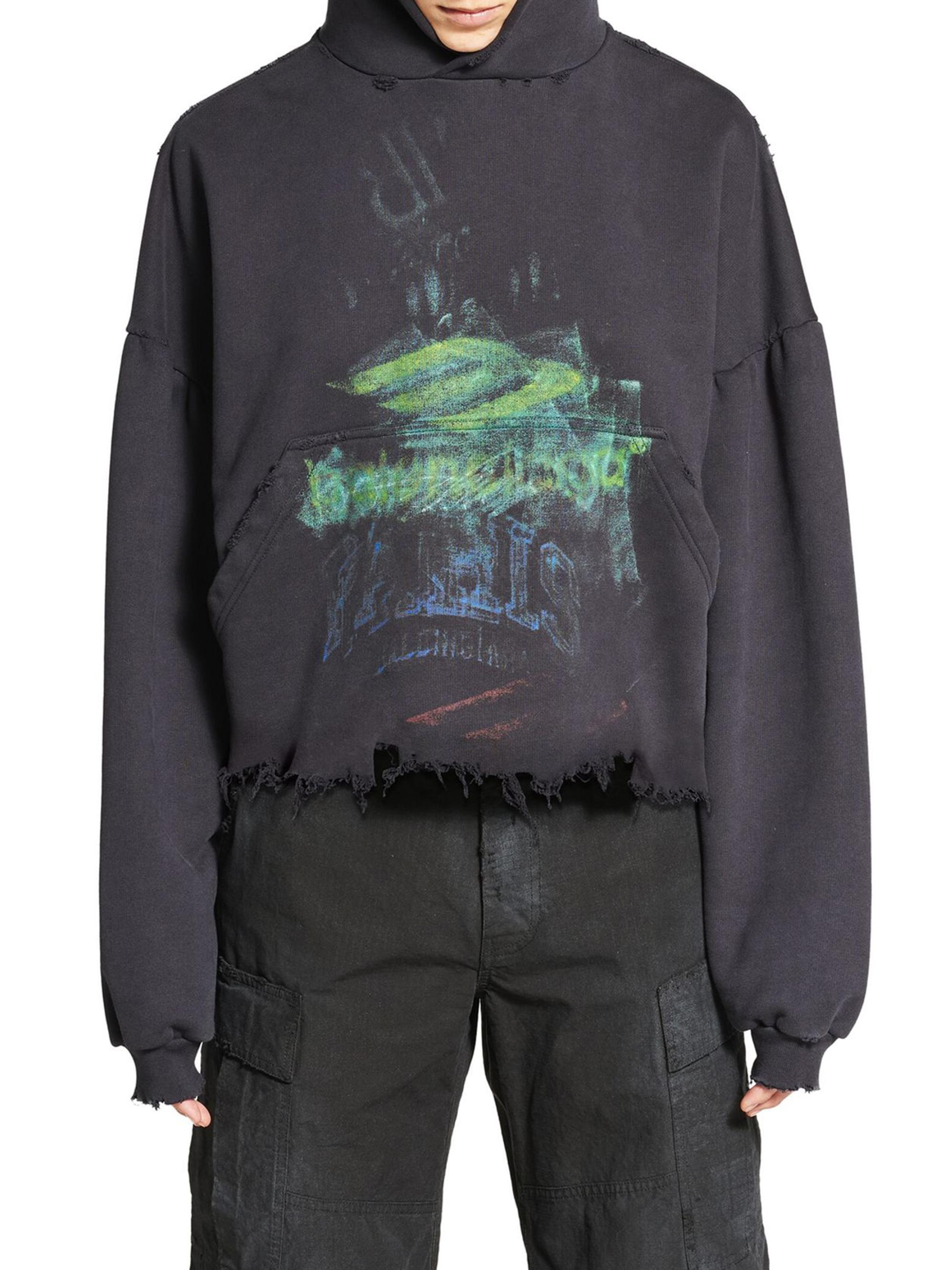 トップス BALENCIAGA DIY IMPRINT CROPPED HOODIE Balenciaga Diy Imprint Cropped Hoodie | Saks Fifth Avenue