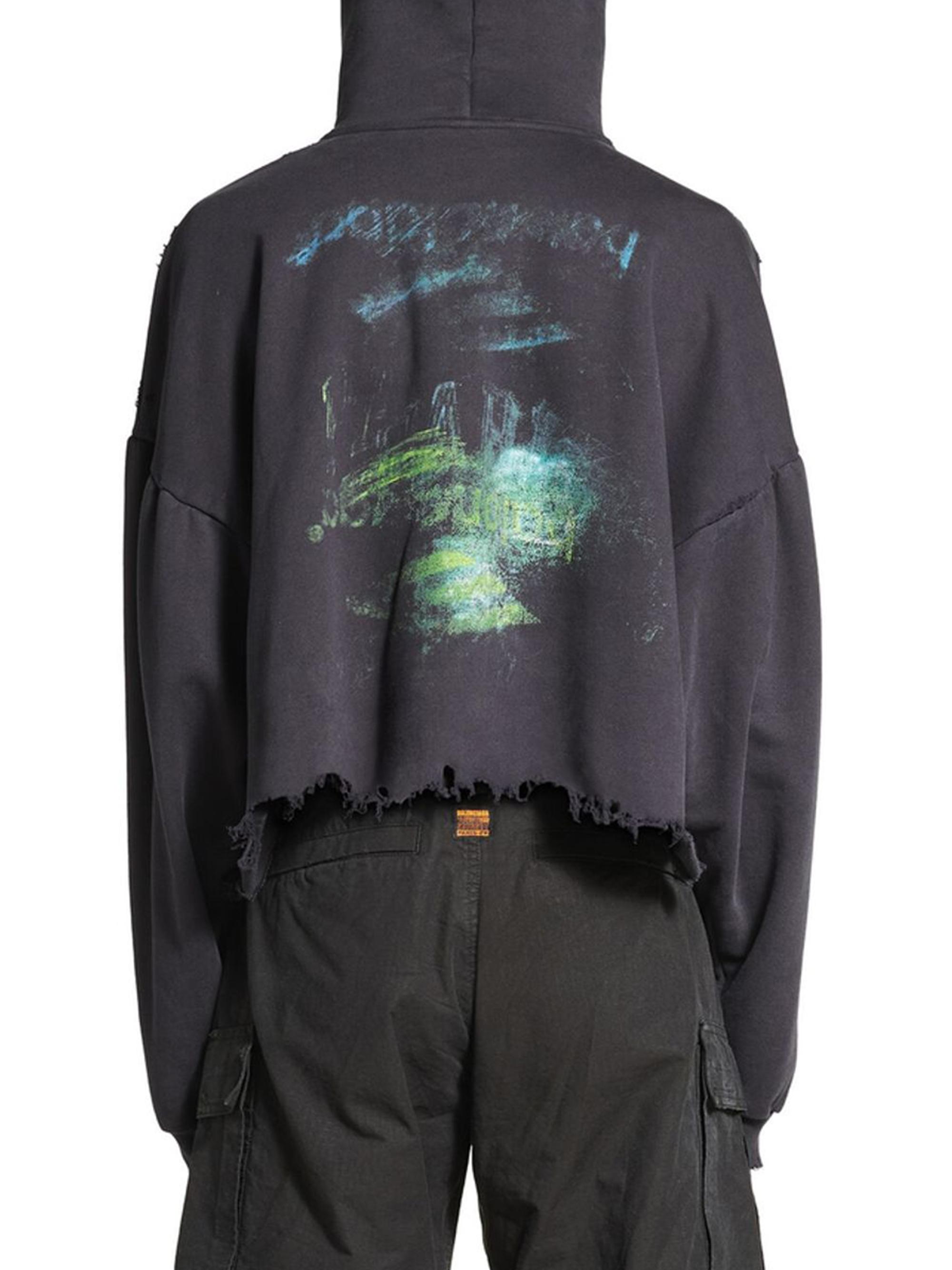 BALENCIAGA 24SS CROPPED HOODIE BLACK 【2】 BALENCIAGA 24SS CROPPED HOODIE BLACK 【2】 BALENCIAGA 24SS CROPPED