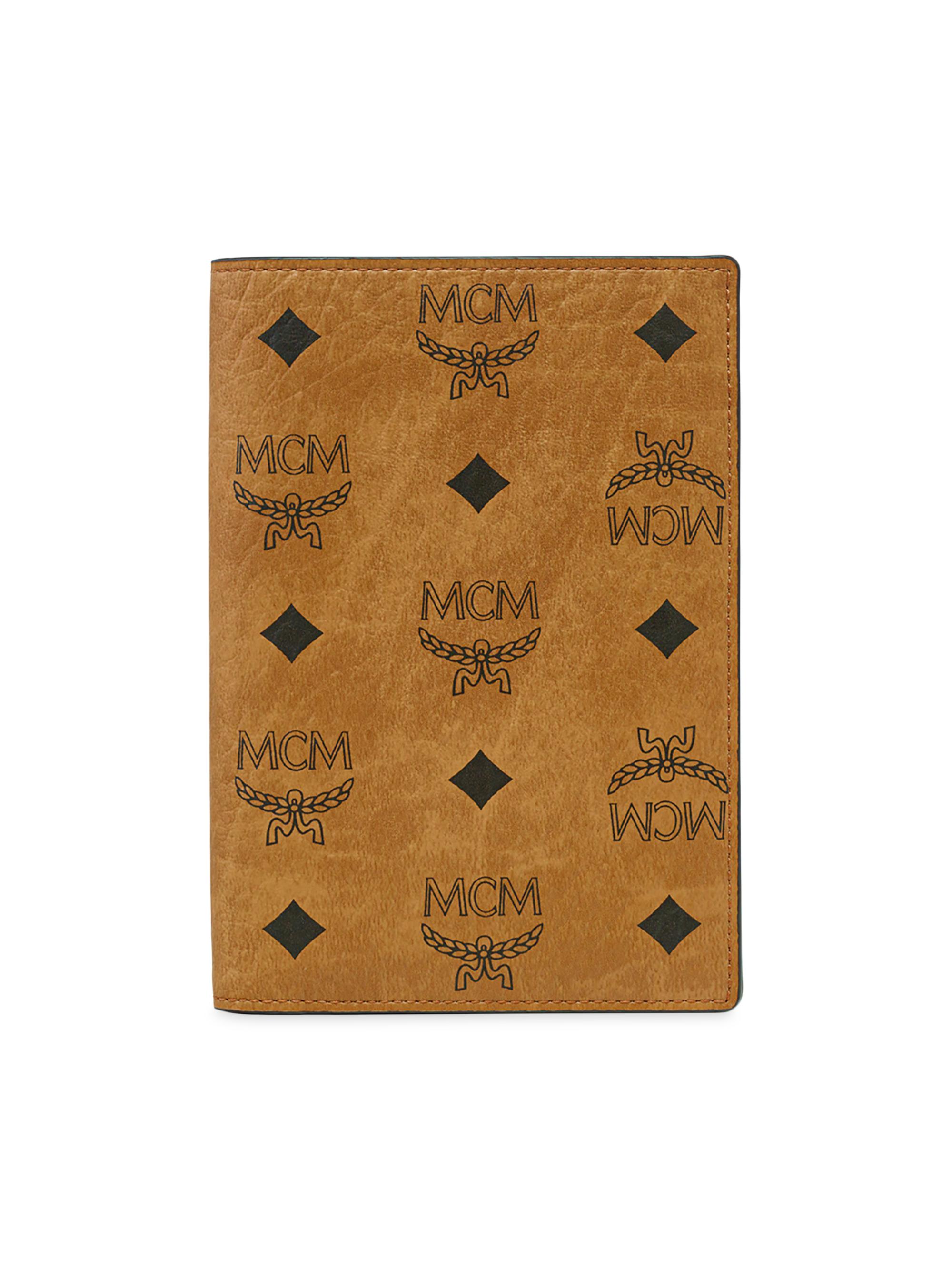 MCM Men's Ottomar Visetos Passport Holder - Cognac