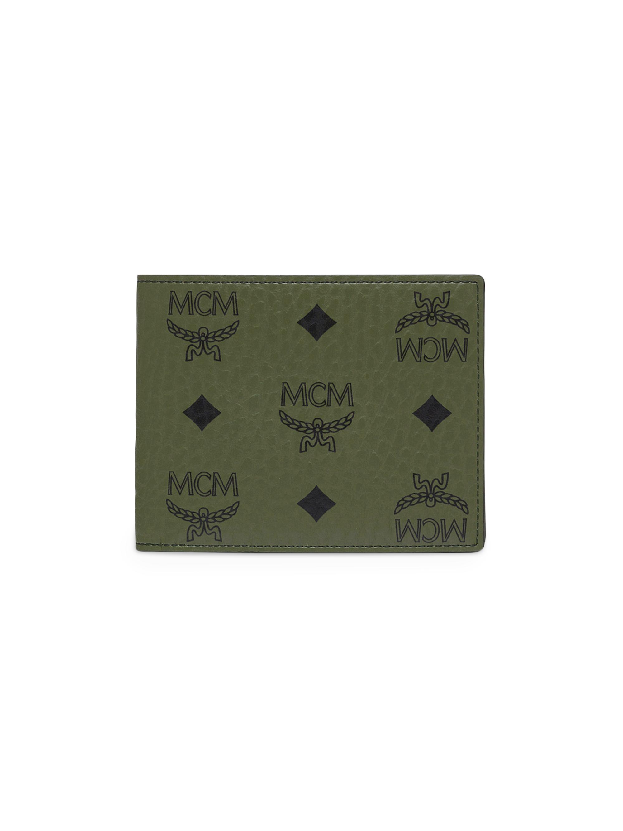 MCM Men's  Aren Visetos Monogram Bifold Wallet - Khaki Moss