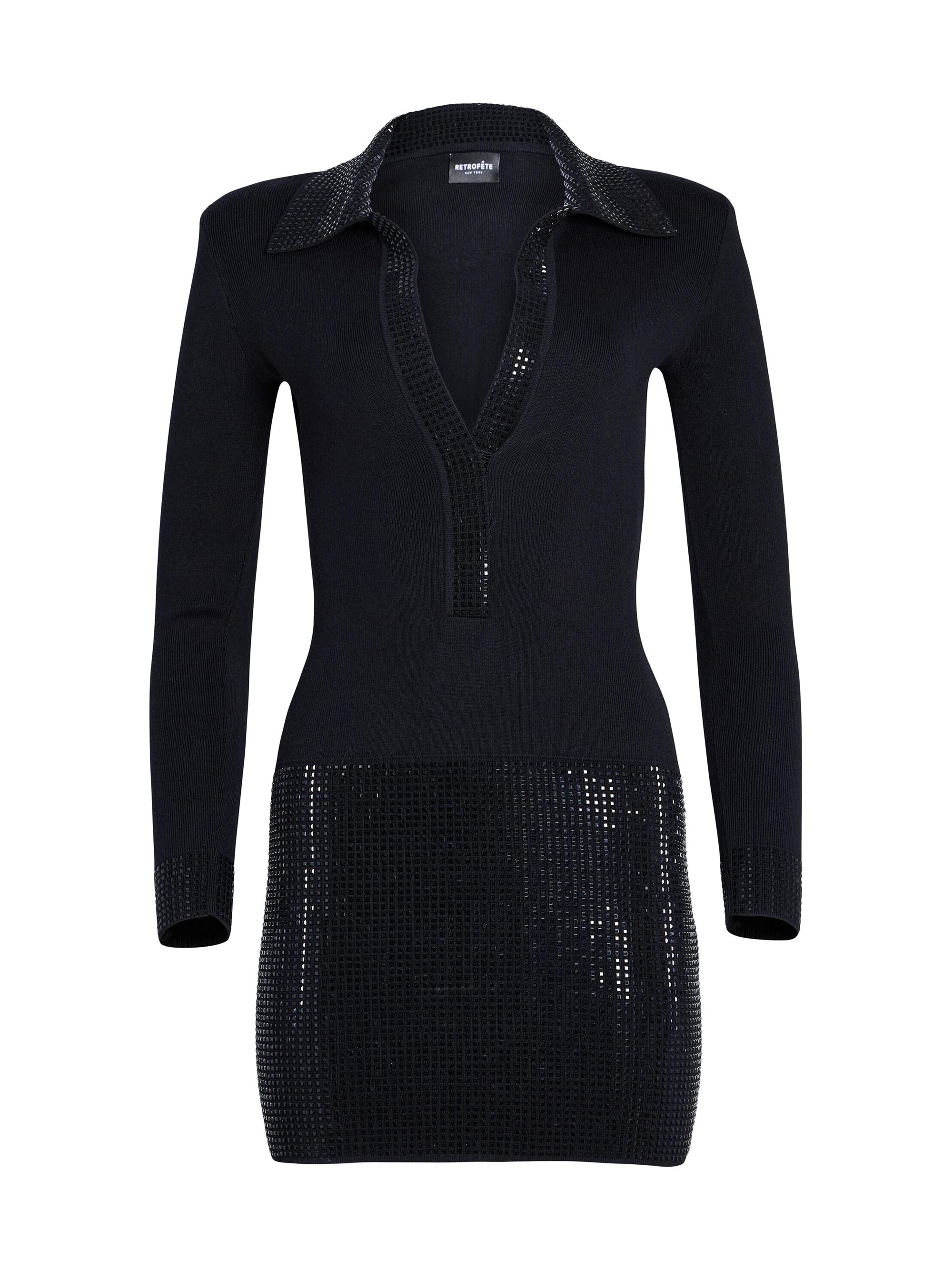 Retrofête Women's Santana Embellished Knit Dress - Black