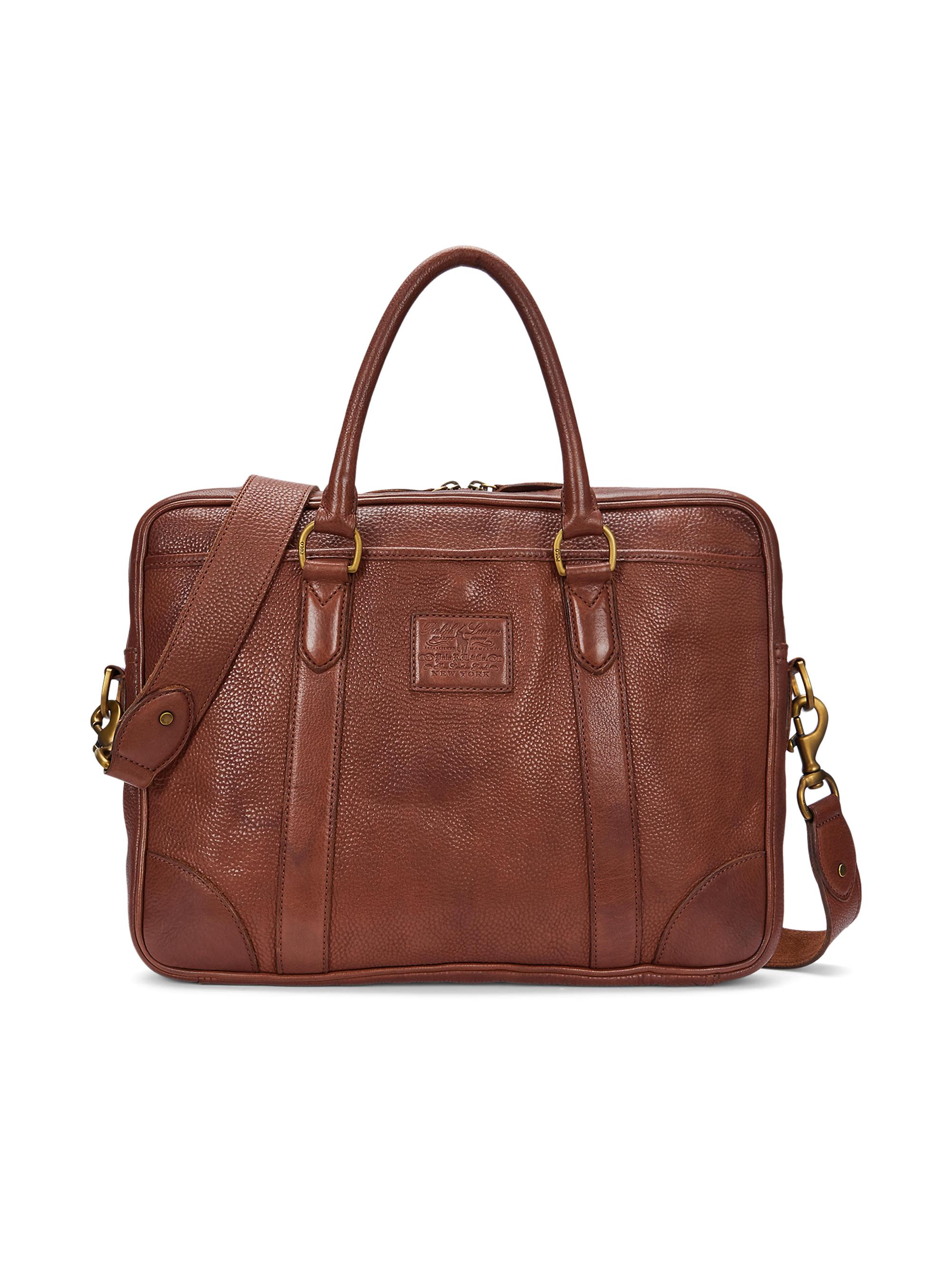 Polo Ralph Lauren Men's Heri Leather Messenger Bag - British Tan