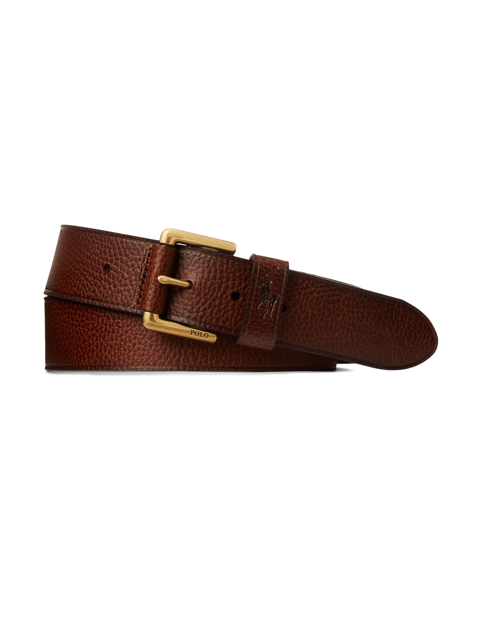 Polo Ralph Lauren Men's Pebbled Leather Belt - Brown