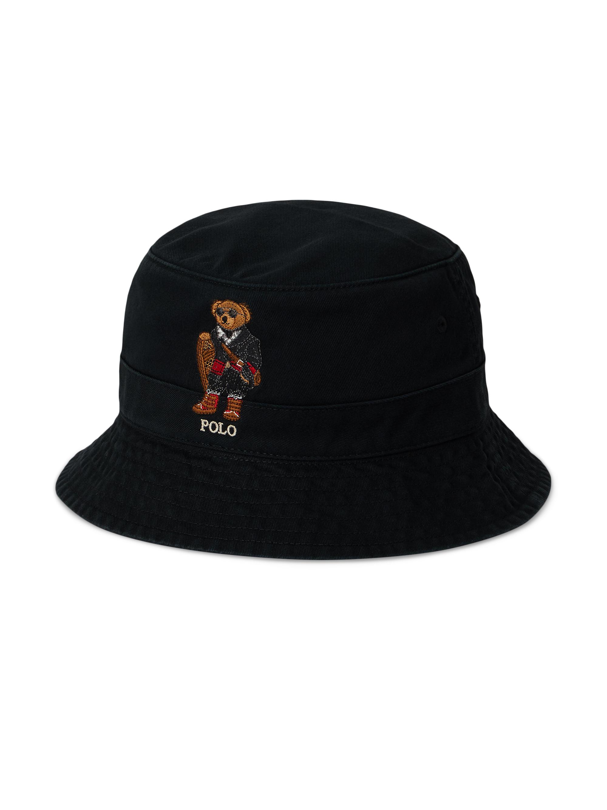 Polo Ralph Lauren Men's Polo Bear Cotton Twill Bucket Hat - Polo Black Holiday Bear