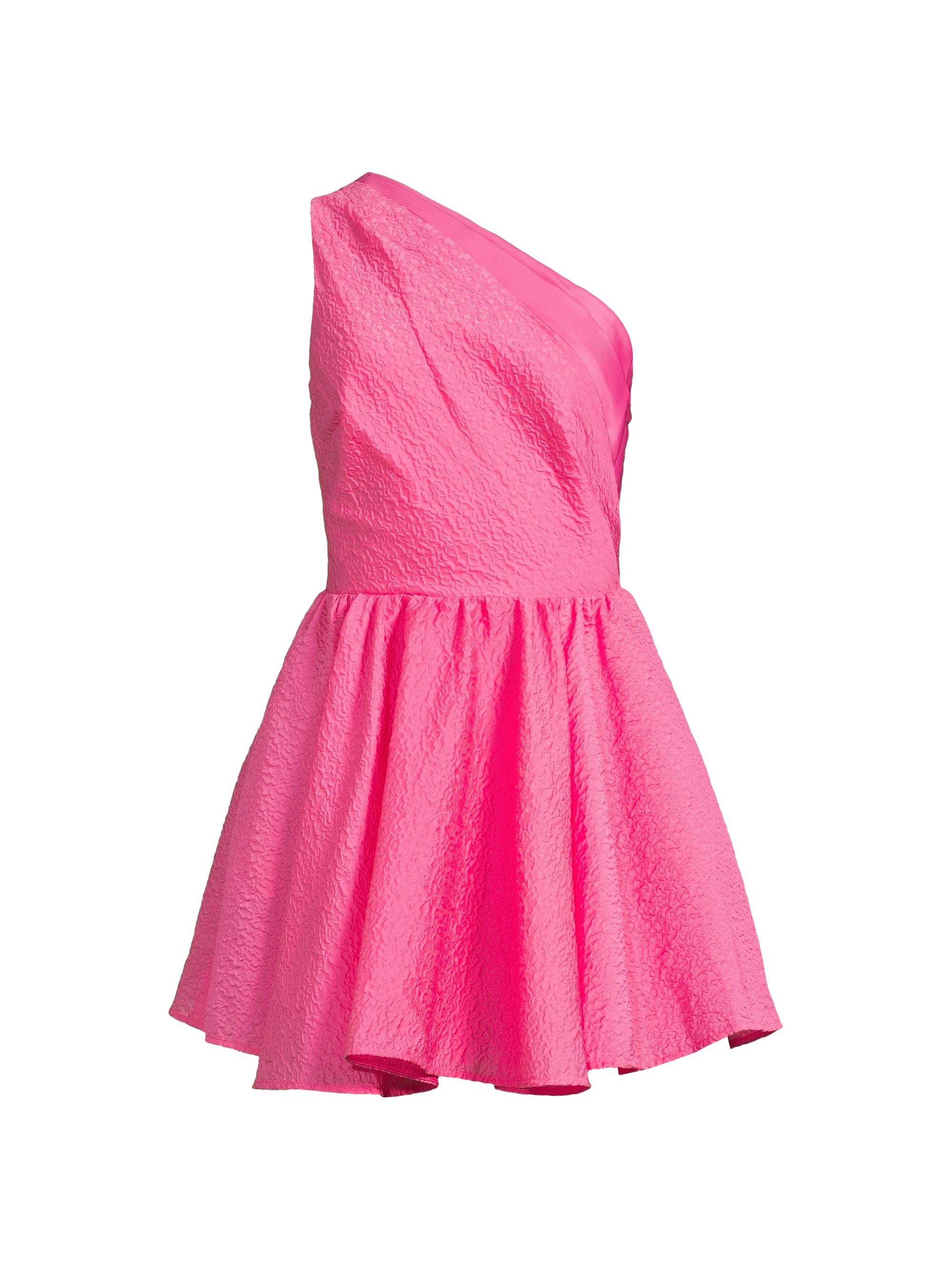 Jo Jacquard One-Shoulder Minidress